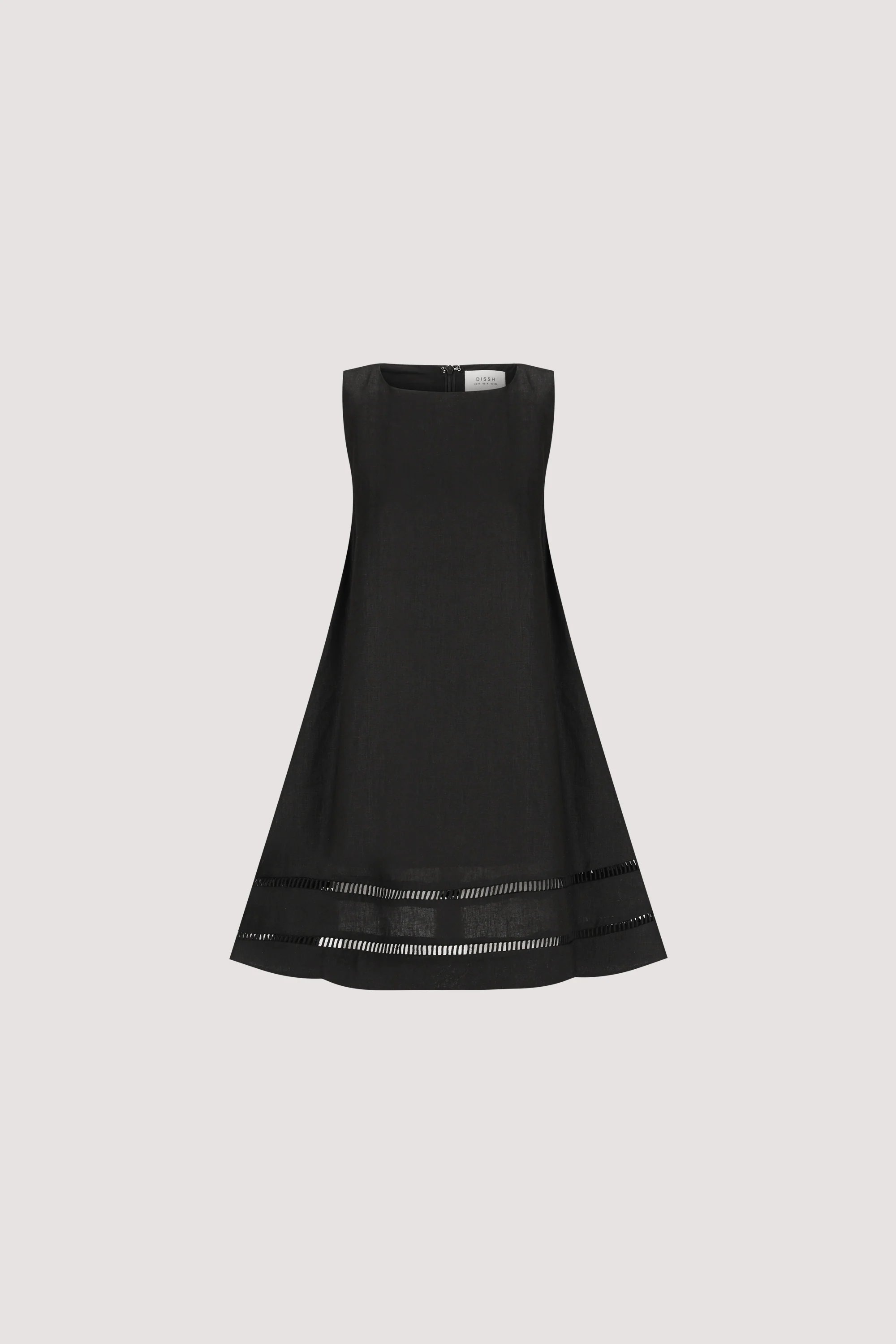 LINDSAY BLACK LINEN MINI DRESS - Image 6
