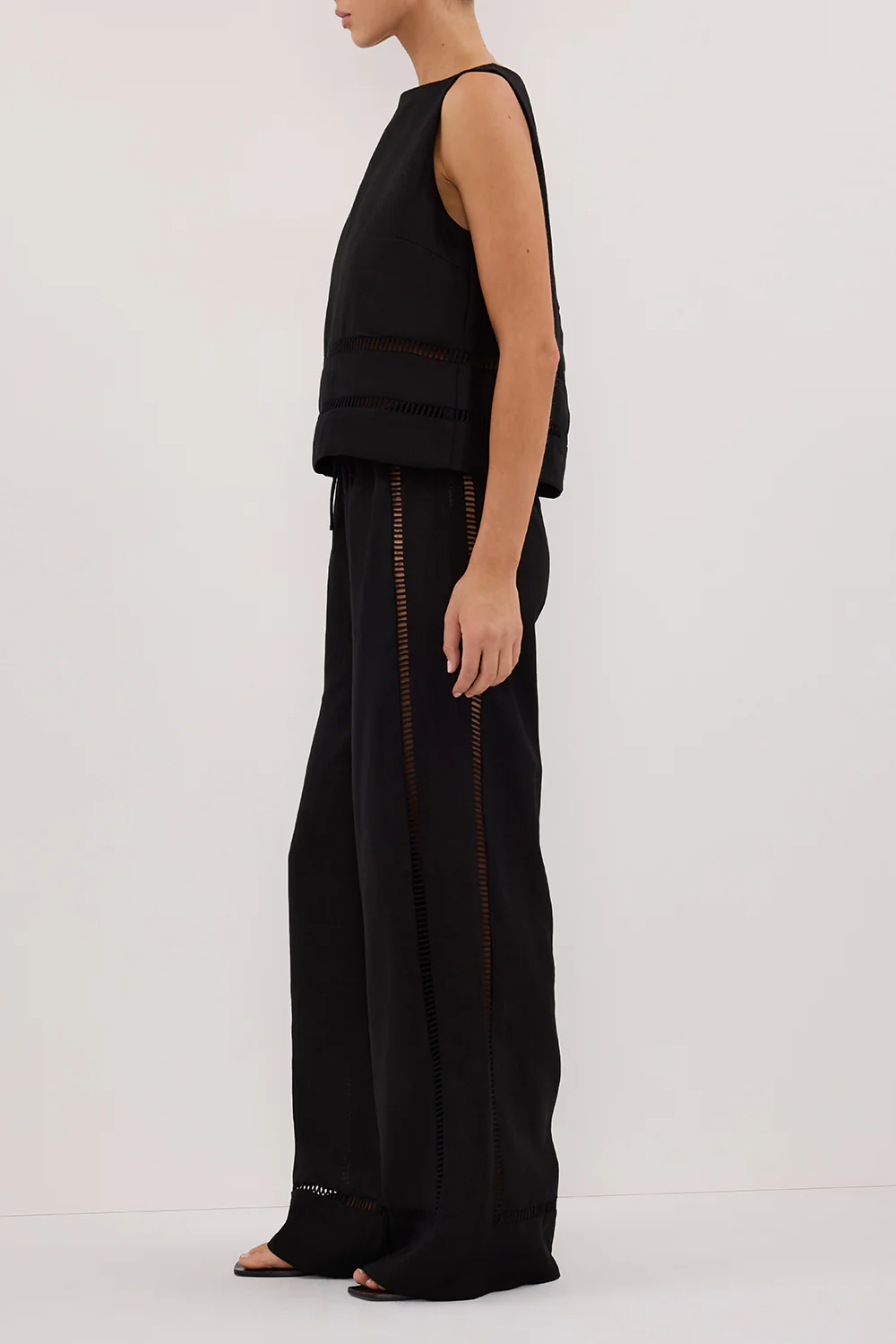 LINDSAY BLACK LINEN PANT - Image 6