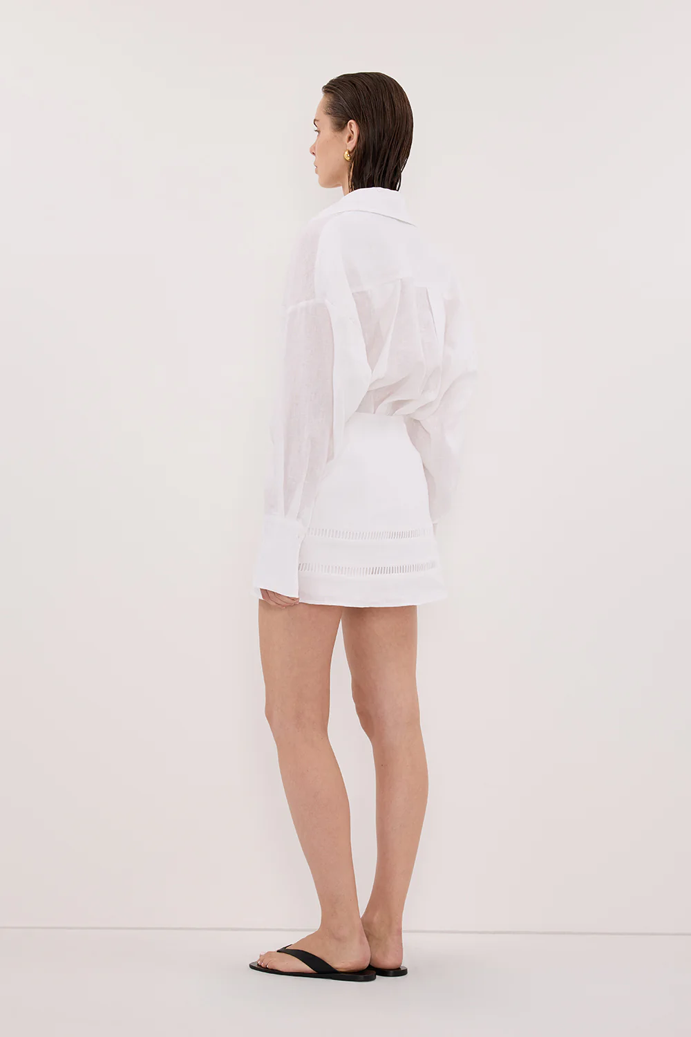LINDSAY WHITE LINEN SKORT - Image 3