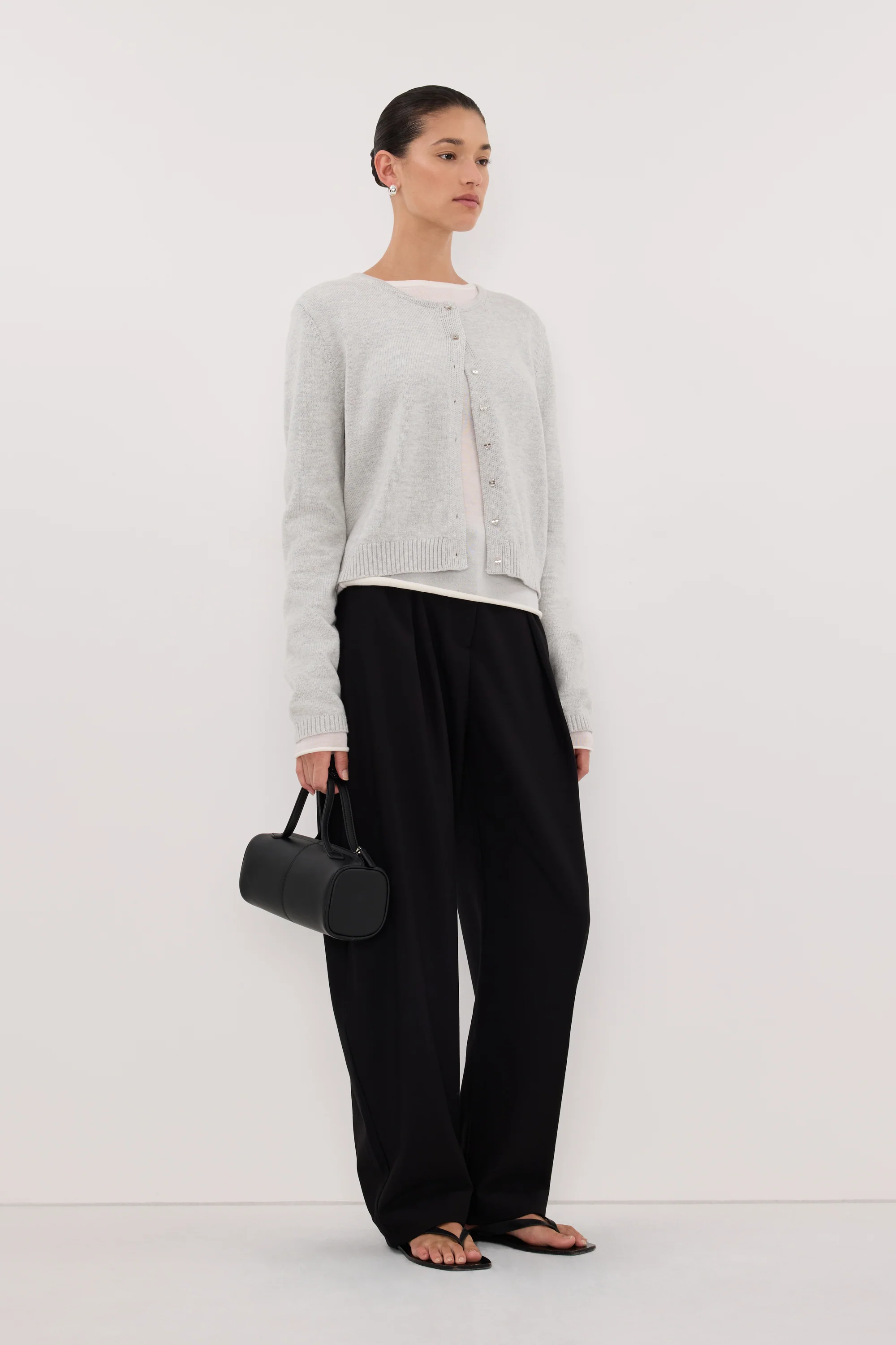 LISE SILVER LIGHT KNIT CARDIGAN - Image 3