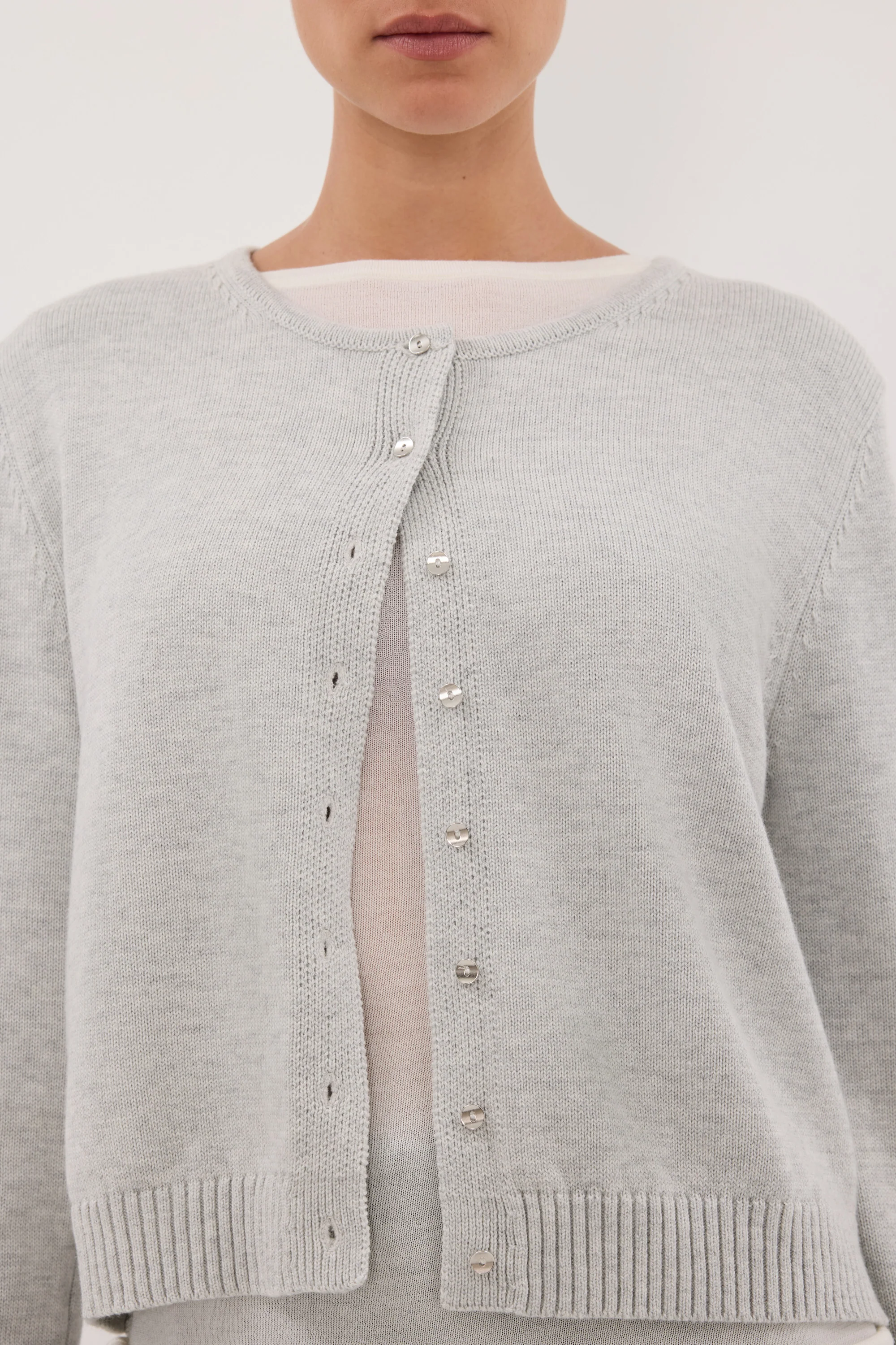 LISE SILVER LIGHT KNIT CARDIGAN - Image 5