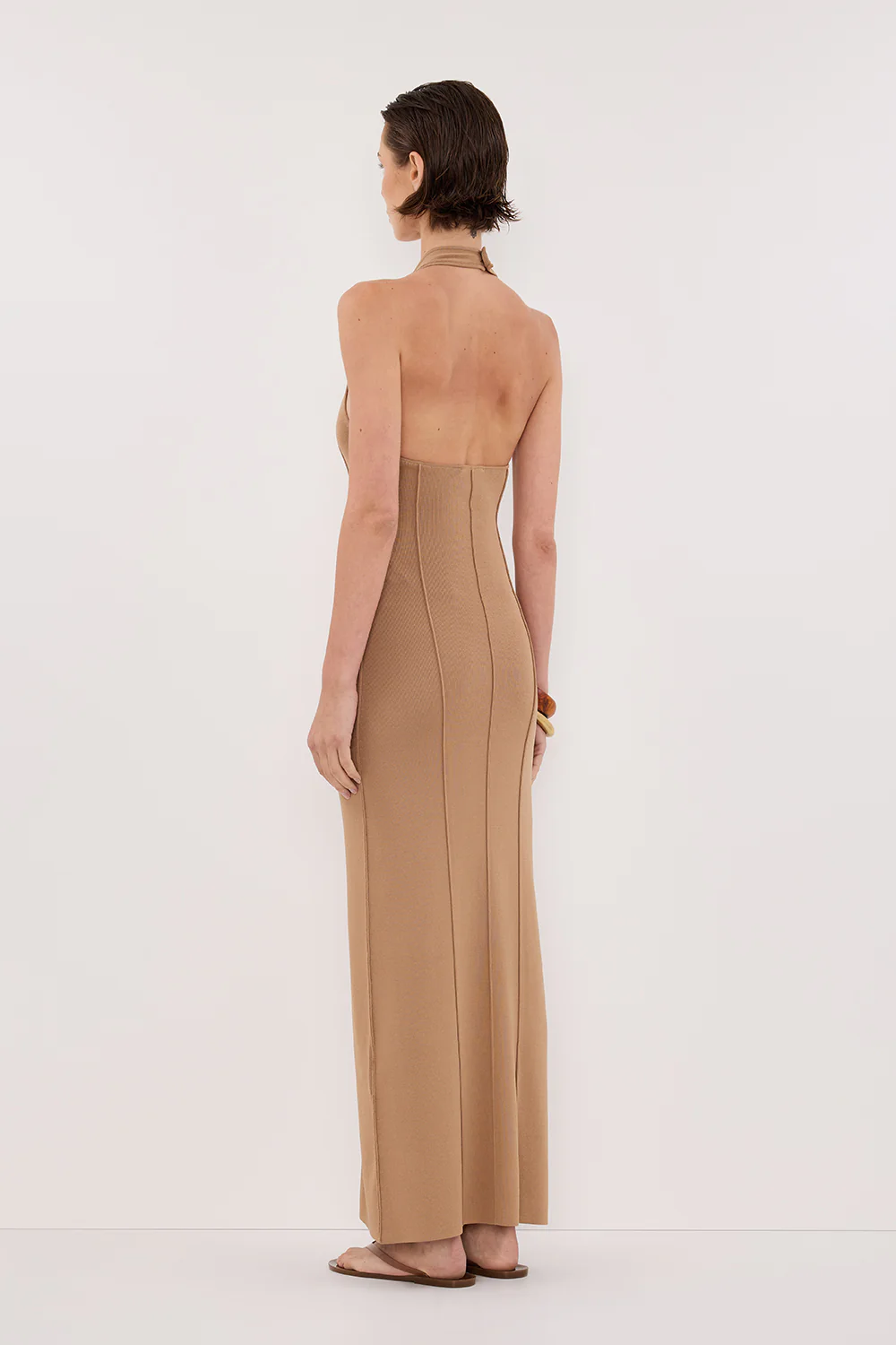 LISS TAN HALTER MAXI DRESS - Image 4
