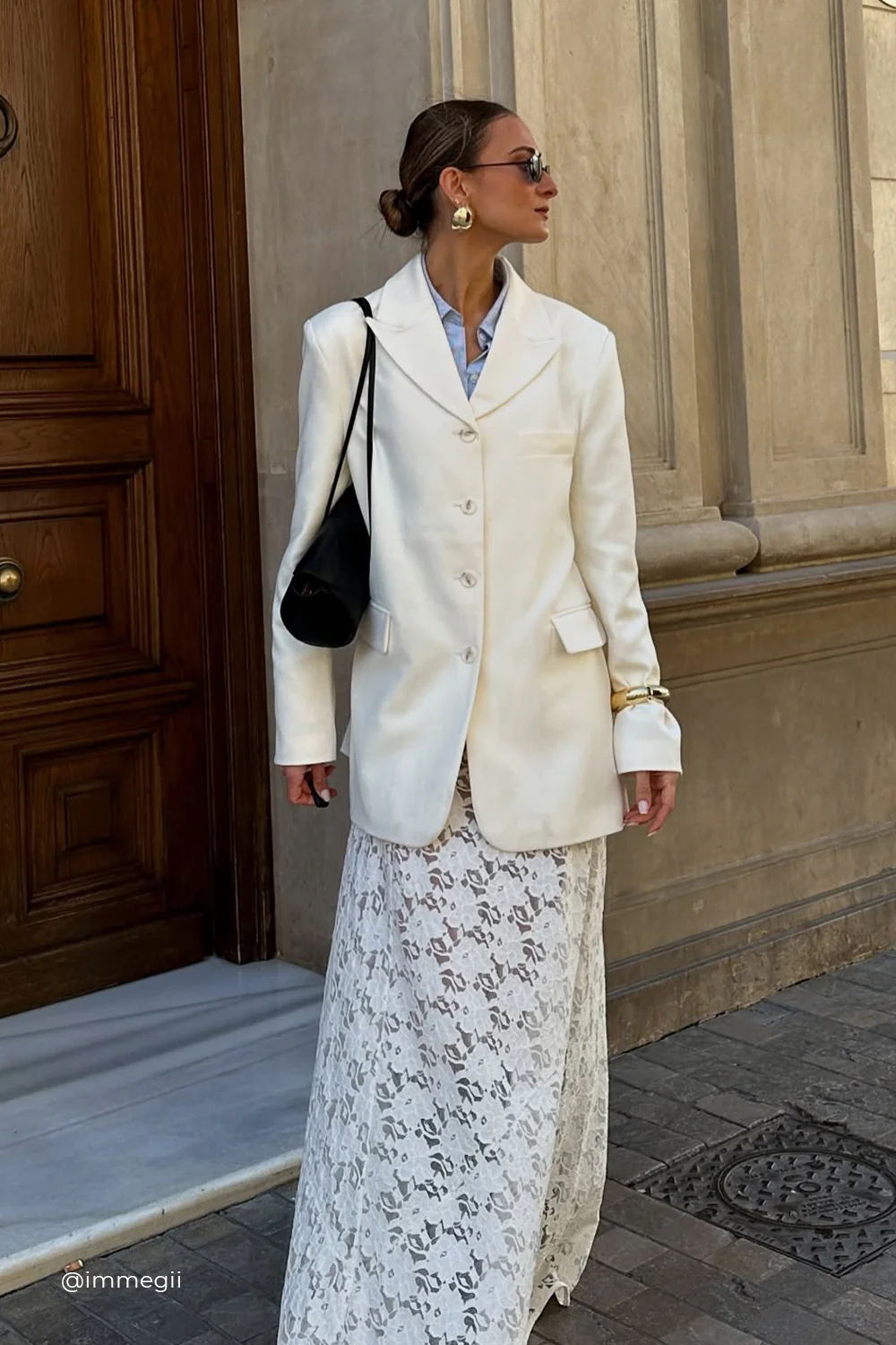 LIV CREAM BOYFRIEND BLAZER - Image 2