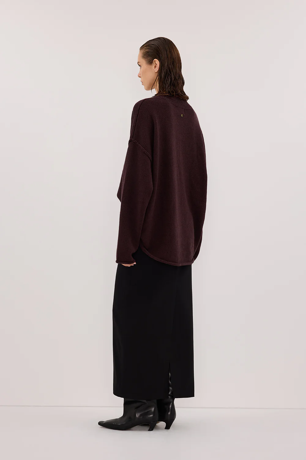 LIZA BLACK TAILORED MIDI SKIRT - Image 4