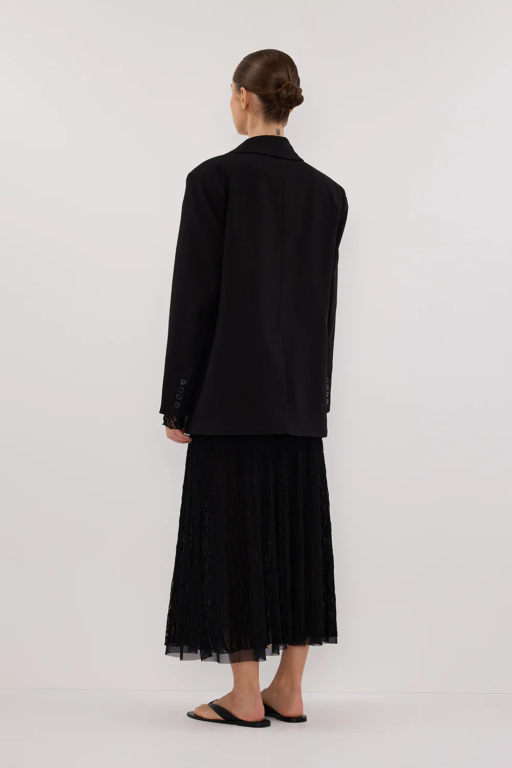 LIZZIE BLACK LACE LONG SLEEVE MAXI DRESS - Image 8