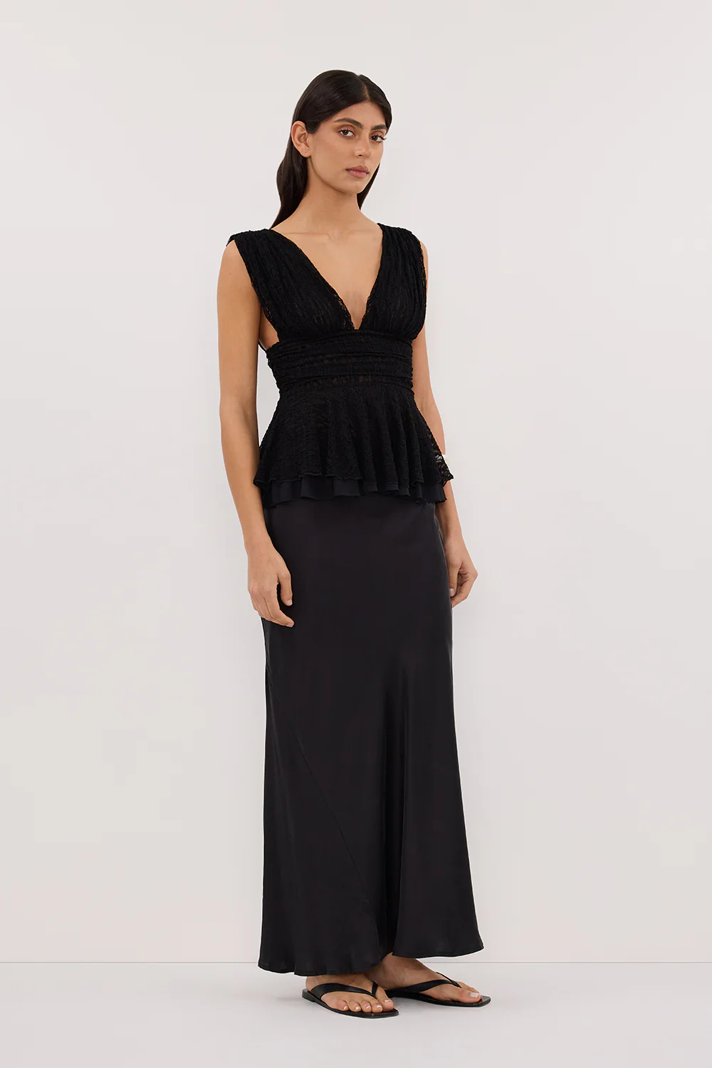 LIZZIE BLACK LACE PEPLUM TOP - Image 3