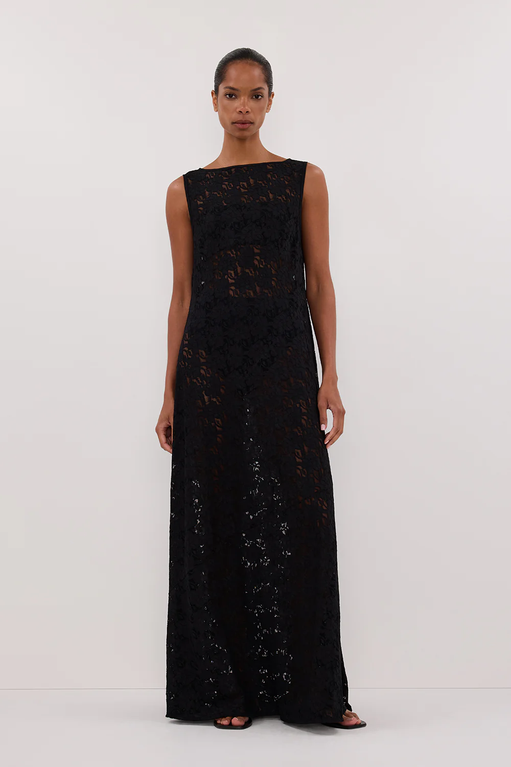 LOULA BLACK LACE MIDI DRESS - Image 6