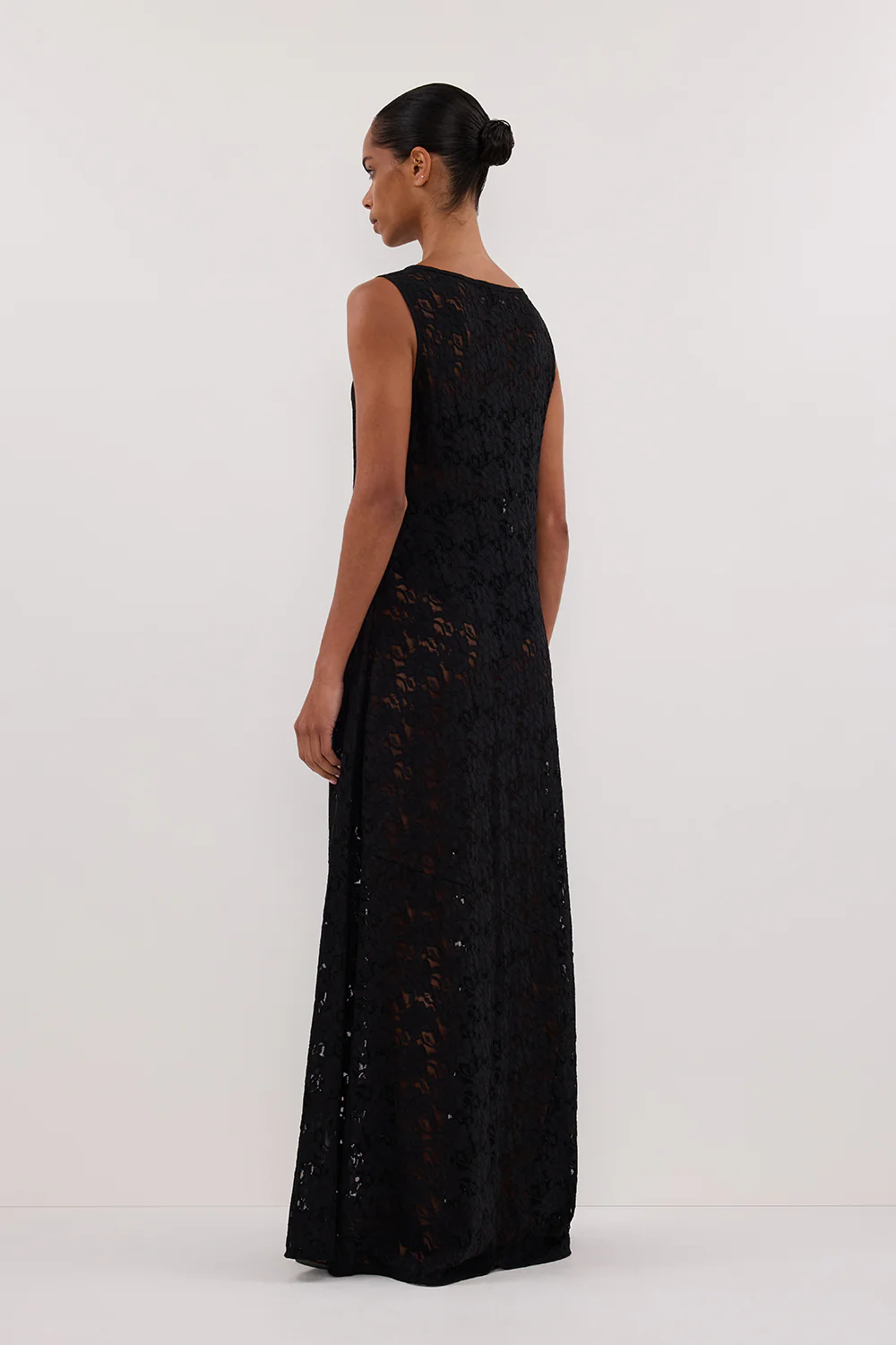 LOULA BLACK LACE MIDI DRESS - Image 7