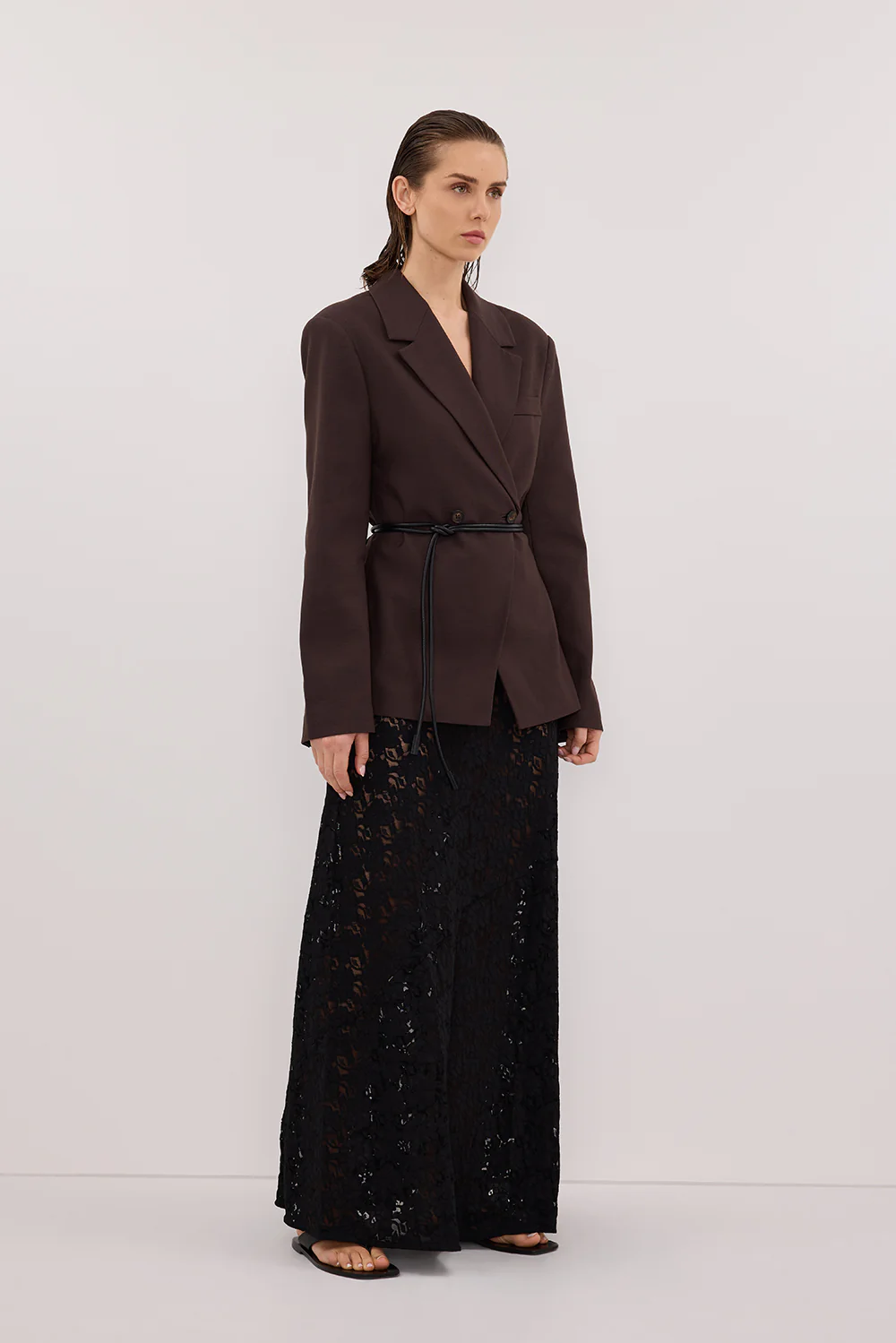LOULA BLACK LACE MAXI SKIRT - Image 3
