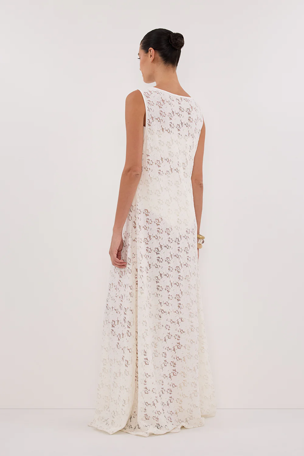 LOULA WHITE LACE MIDI DRESS - Image 4