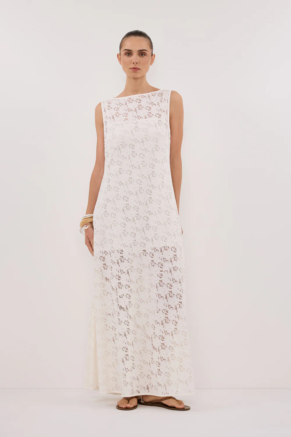 LOULA WHITE LACE MIDI DRESS - Image 6