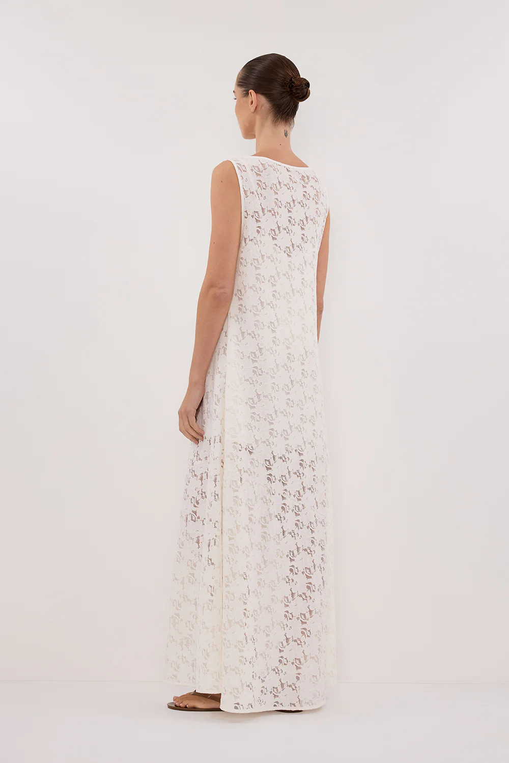 LOULA WHITE LACE MIDI DRESS - Image 7