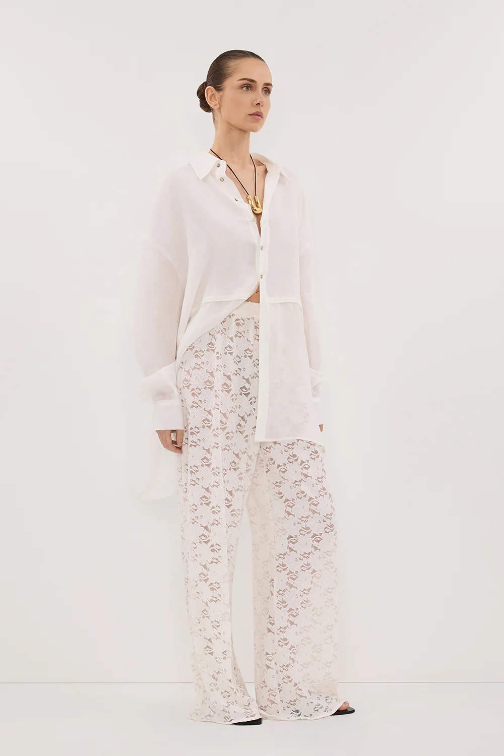 LOULA WHITE LACE PANT - Image 3