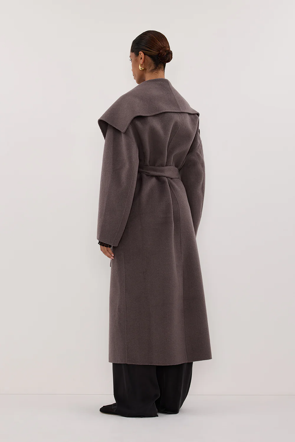 LUCIA TURKISH COFFEE OVERSIZED MARLE COAT - Image 5