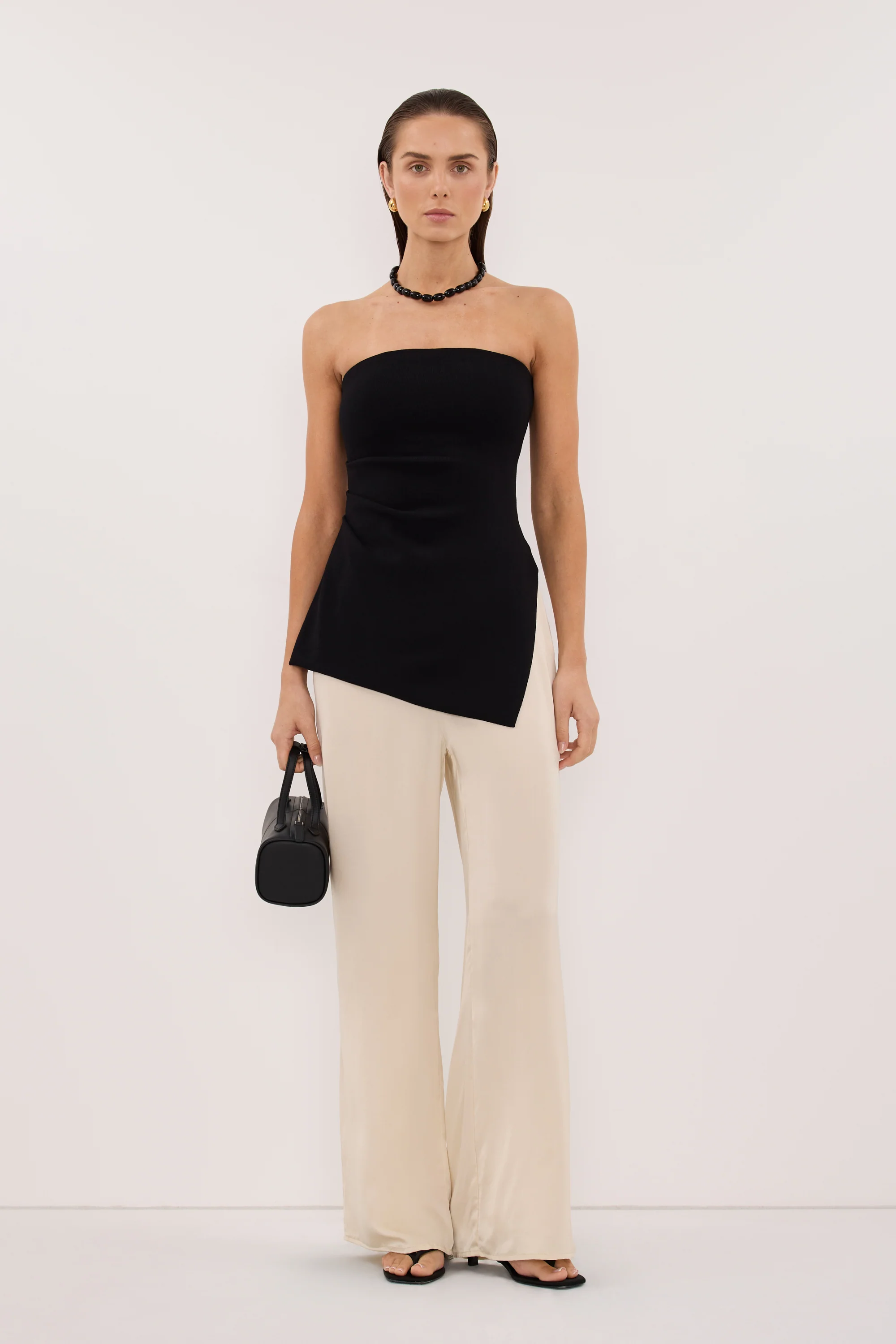 LUKE BLACK LONGLINE BANDEAU TOP
