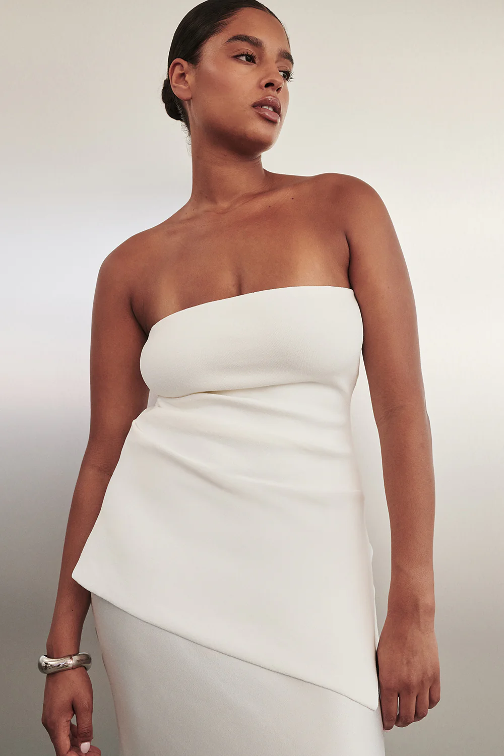 LUKE OFF WHITE LONGLINE BANDEAU TOP - Image 2