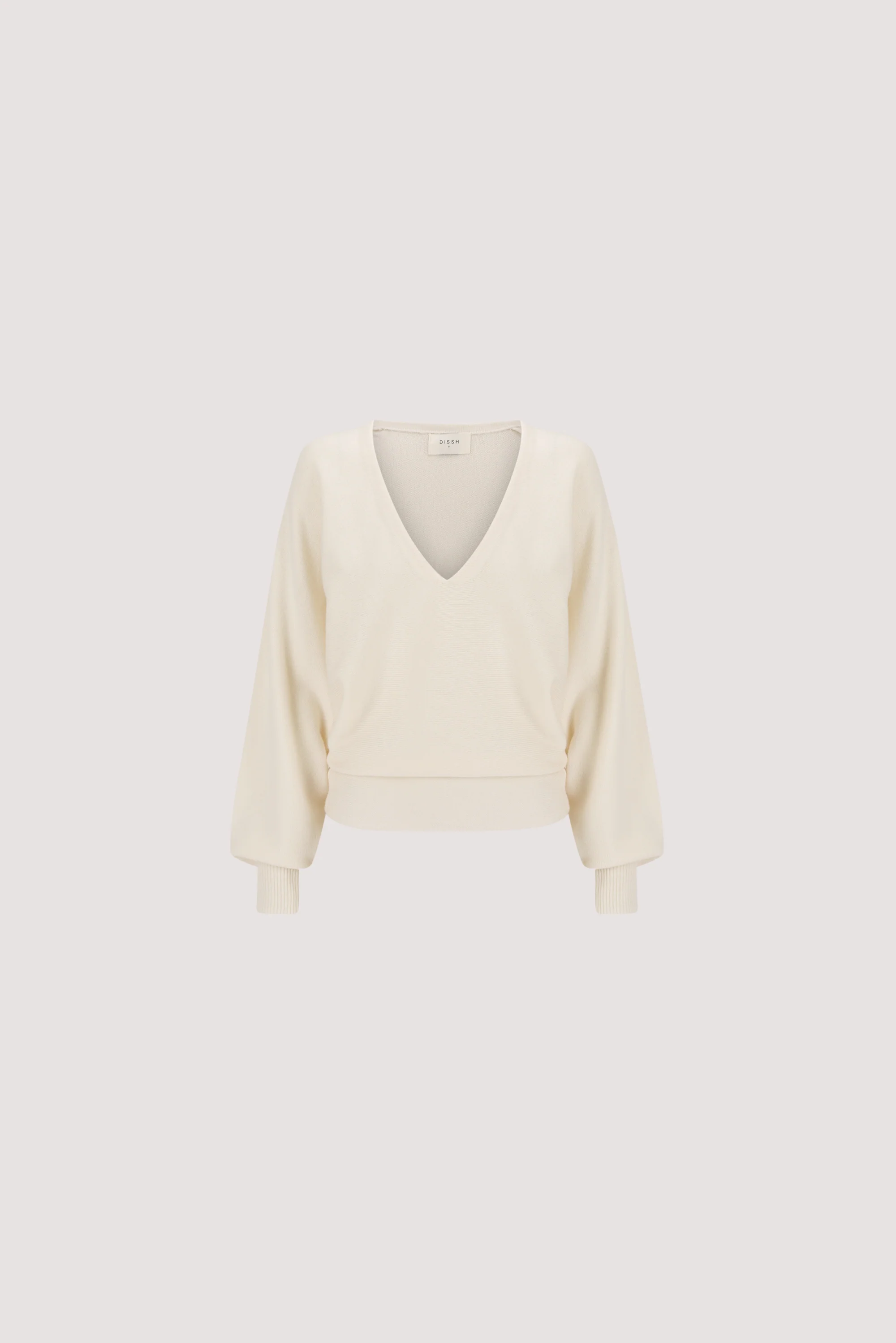 LUMI CREAM V NECK MERINO KNIT JUMPER - Image 6