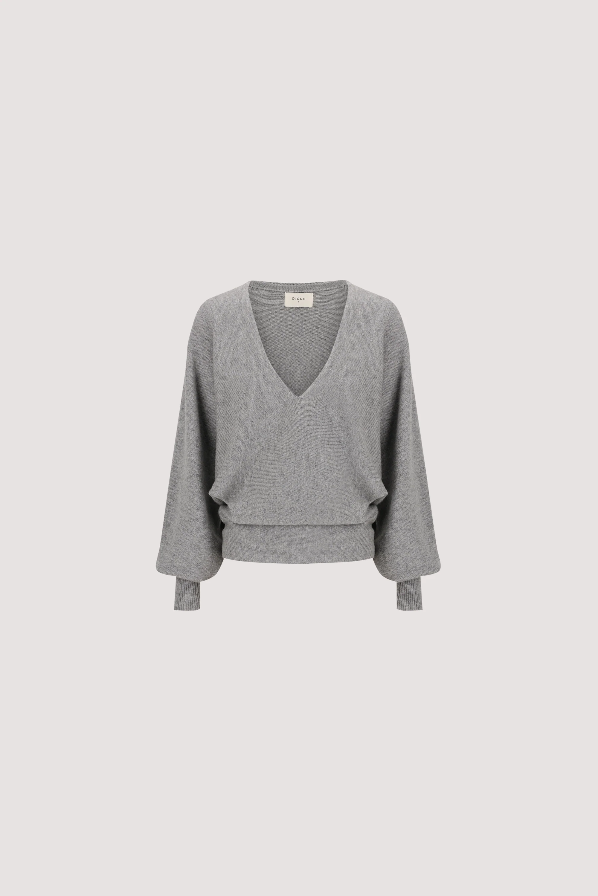 LUMI GREY MARLE V NECK MERINO KNIT JUMPER - Image 6