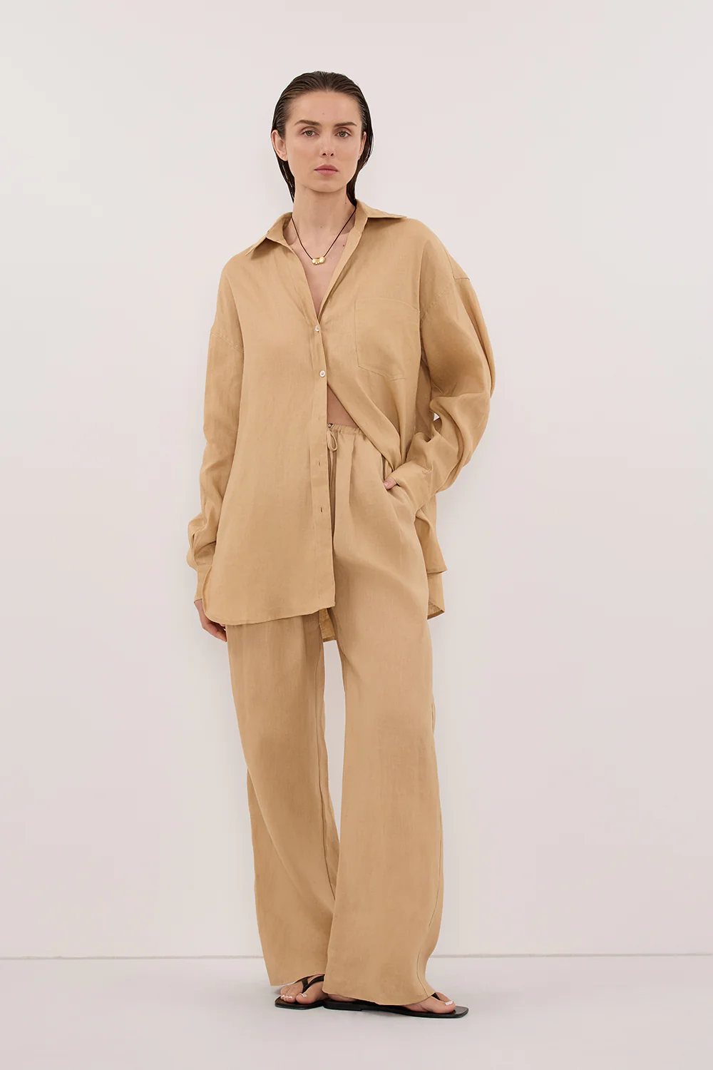 LUNE TAN LINEN PANT - Image 6