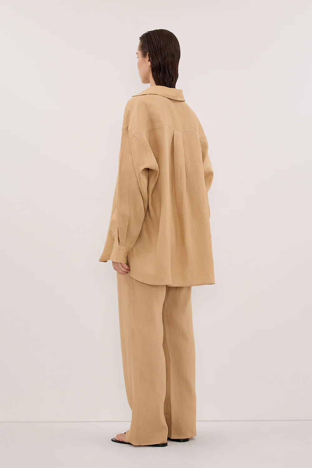 LUNE TAN OVERSIZED LINEN SHIRT - Image 4