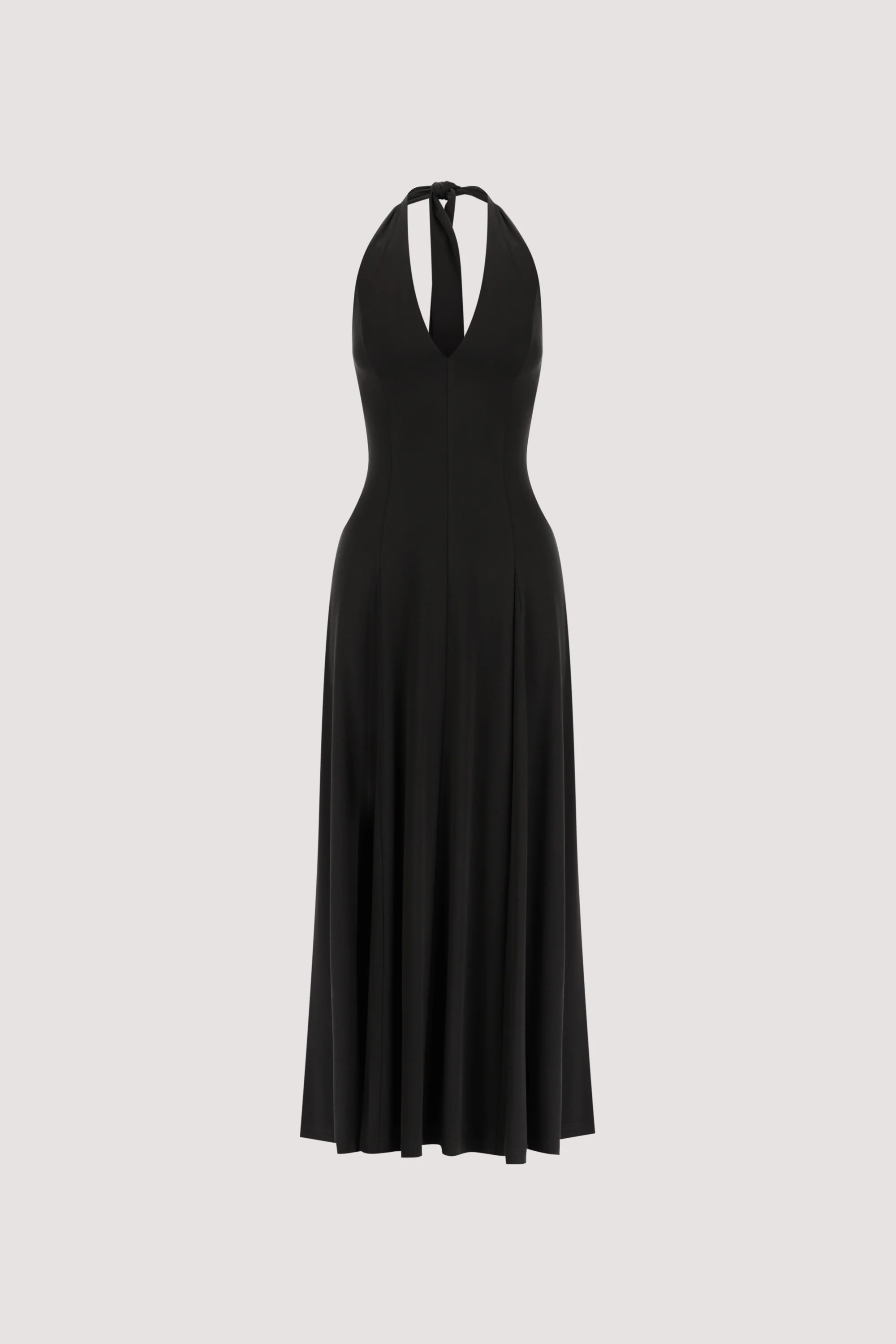 LYNN BLACK HALTER MIDI DRESS - Image 5
