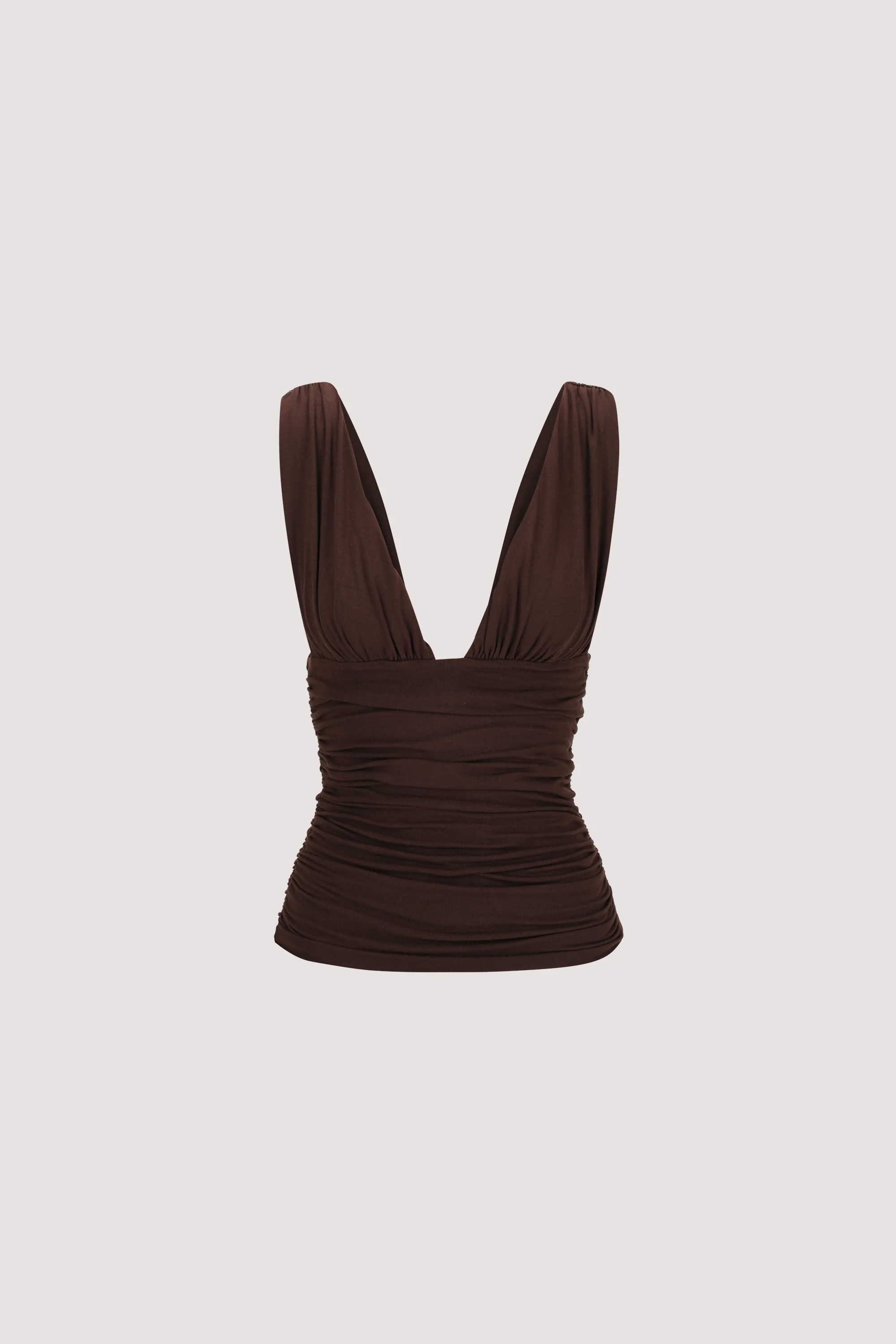 MAGNOLIA CHOC SLEEVELESS RUCHED TOP - Image 5