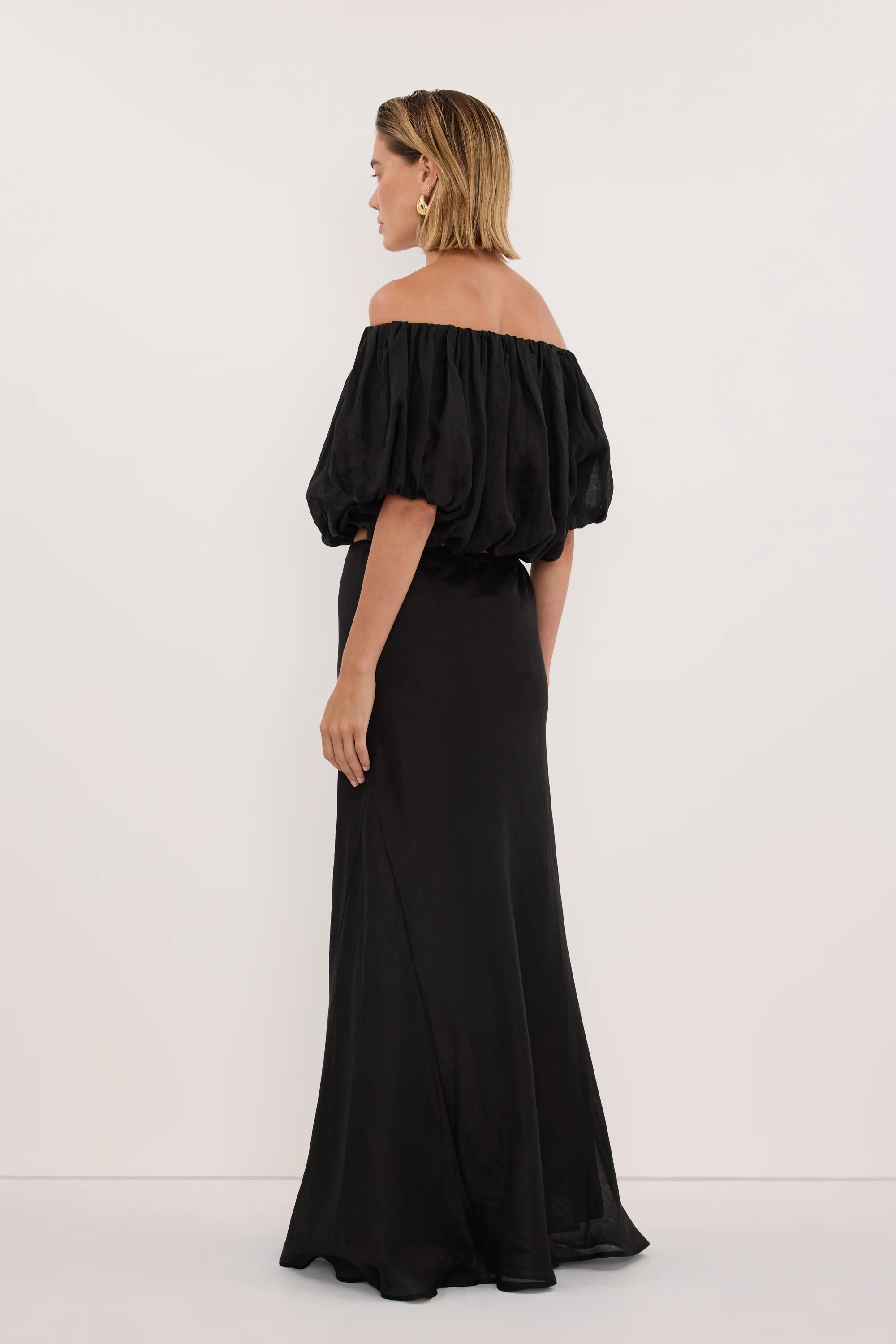 MAISON BLACK RAMIE BIAS MAXI SKIRT - Image 4