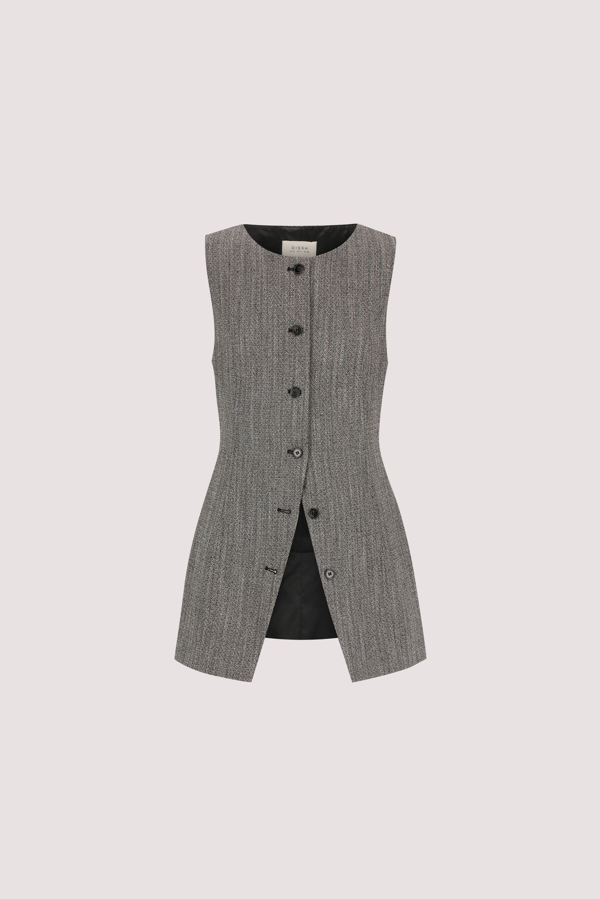 MANHATTAN CHARCOAL TWEED TUNIC VEST - Image 7