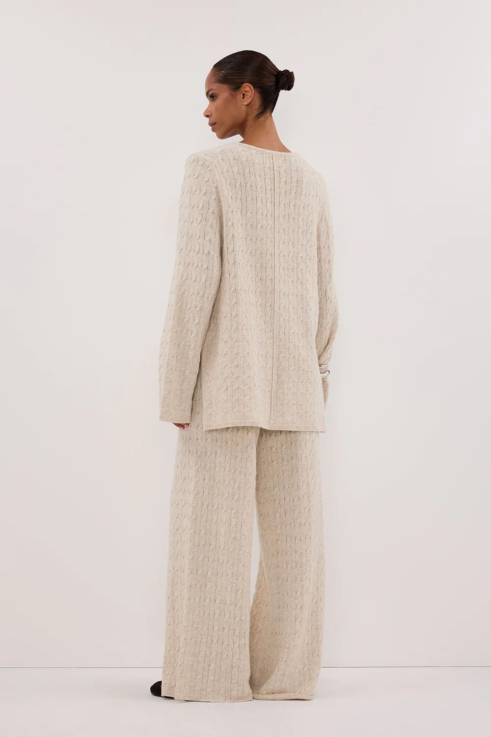 MAREN CHALK CABLE KNIT PANT - Image 4