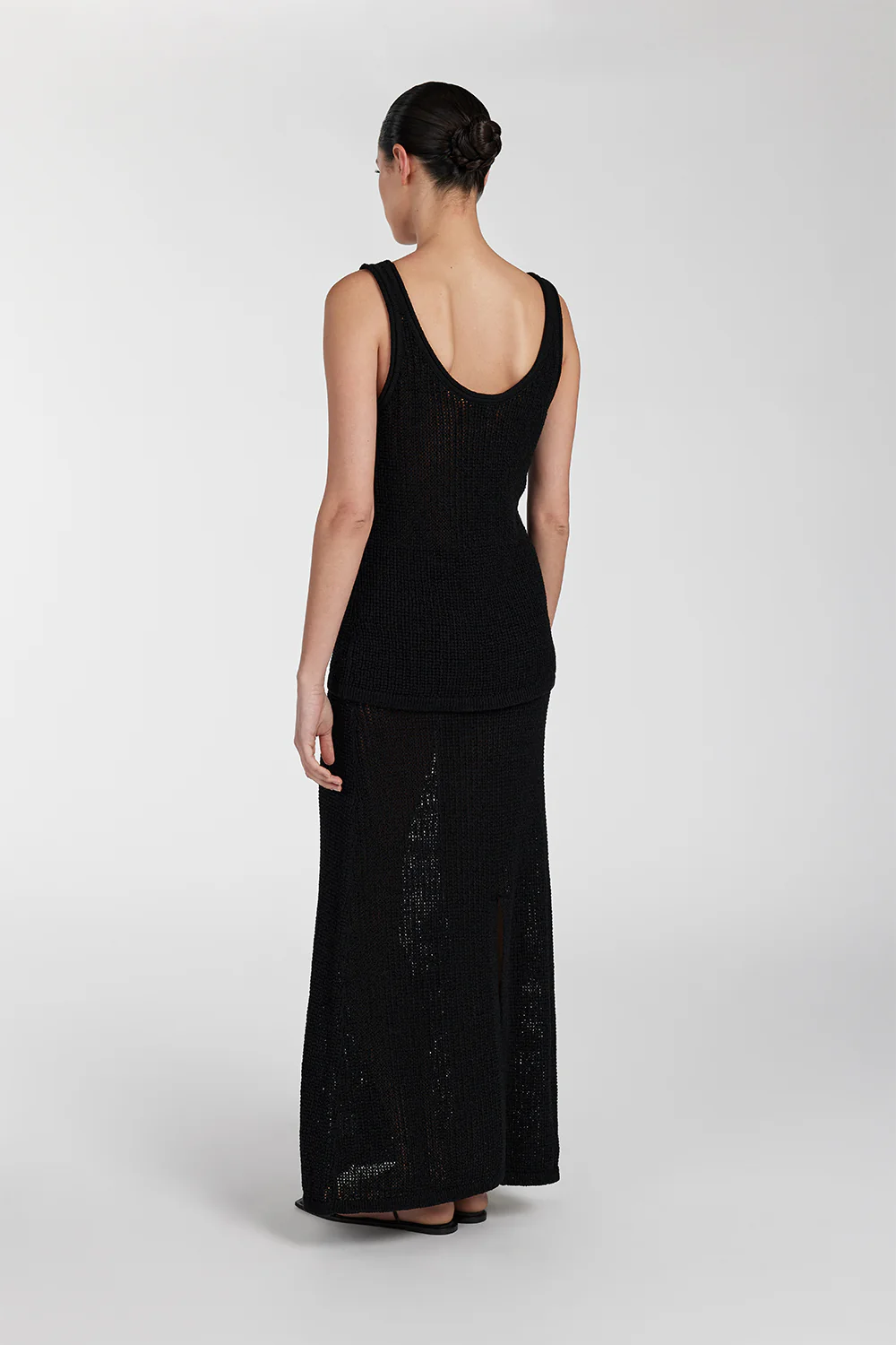 MARGOT BLACK CROCHET MIDI SKIRT - Image 4