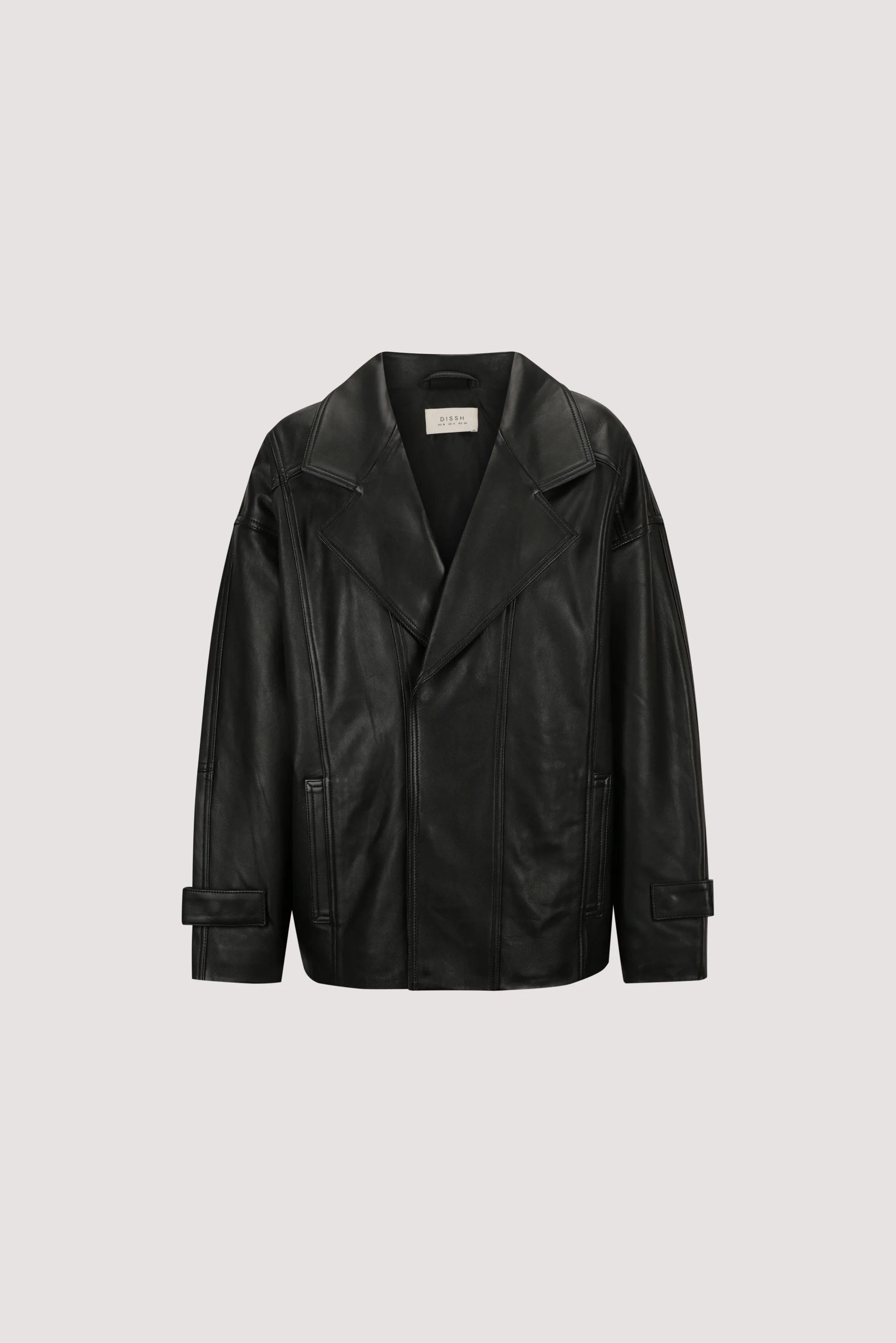 MARGOT BLACK OVERSIZED LEATHER JACKET - Image 7