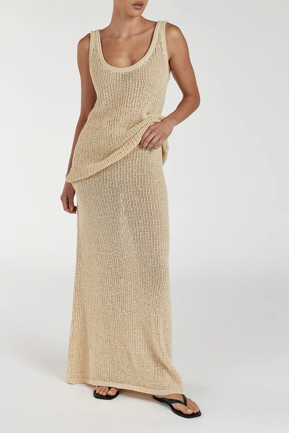 MARGOT WHEAT CROCHET MIDI SKIRT - Image 2