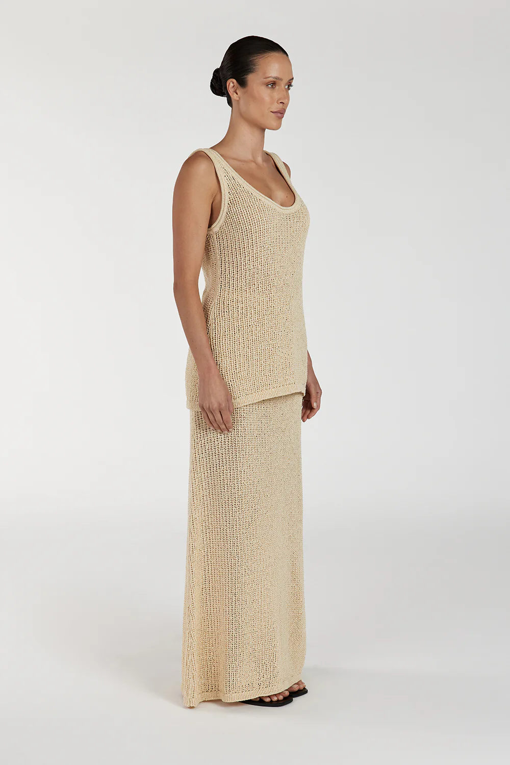 MARGOT WHEAT CROCHET MIDI SKIRT - Image 3
