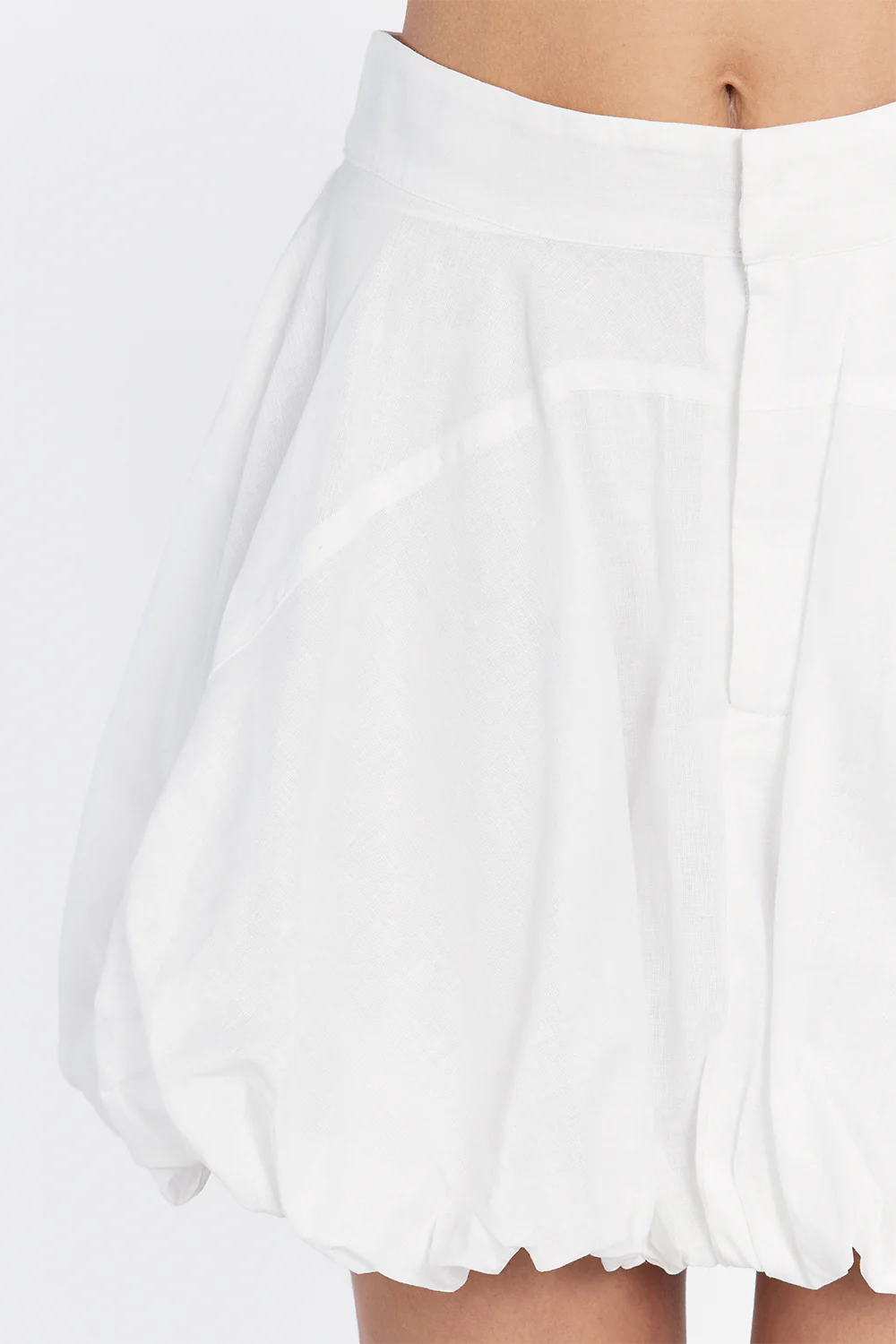MARIA WHITE LINEN MINI SKIRT - Image 5