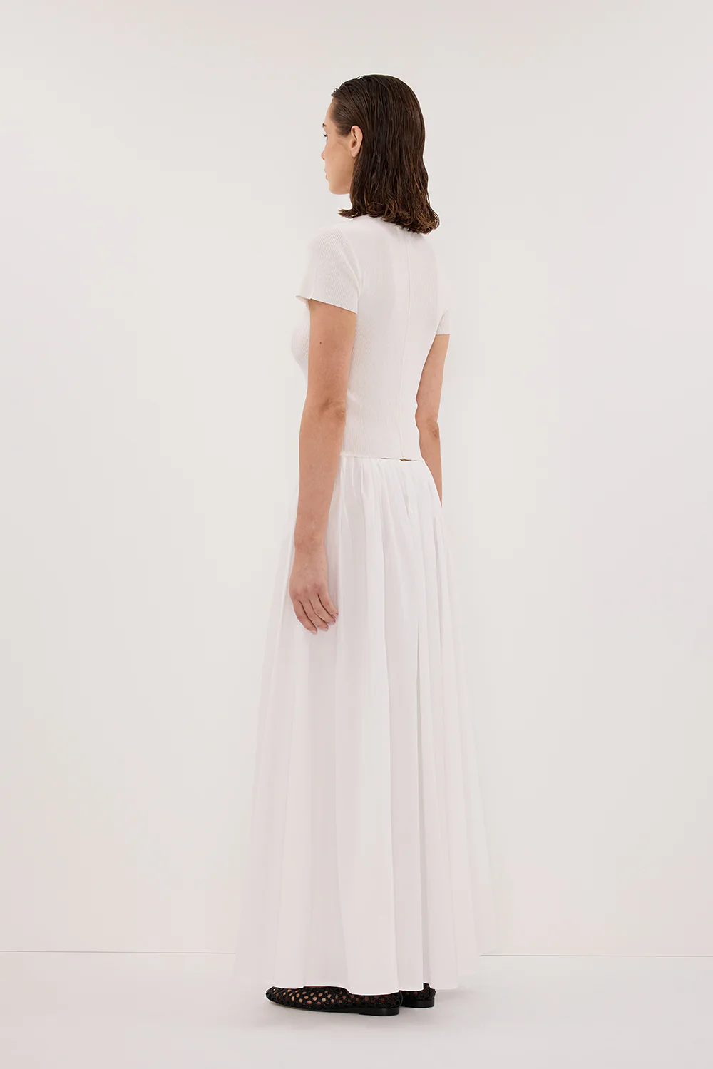 MARINA OFF WHITE MIDI SKIRT - Image 5