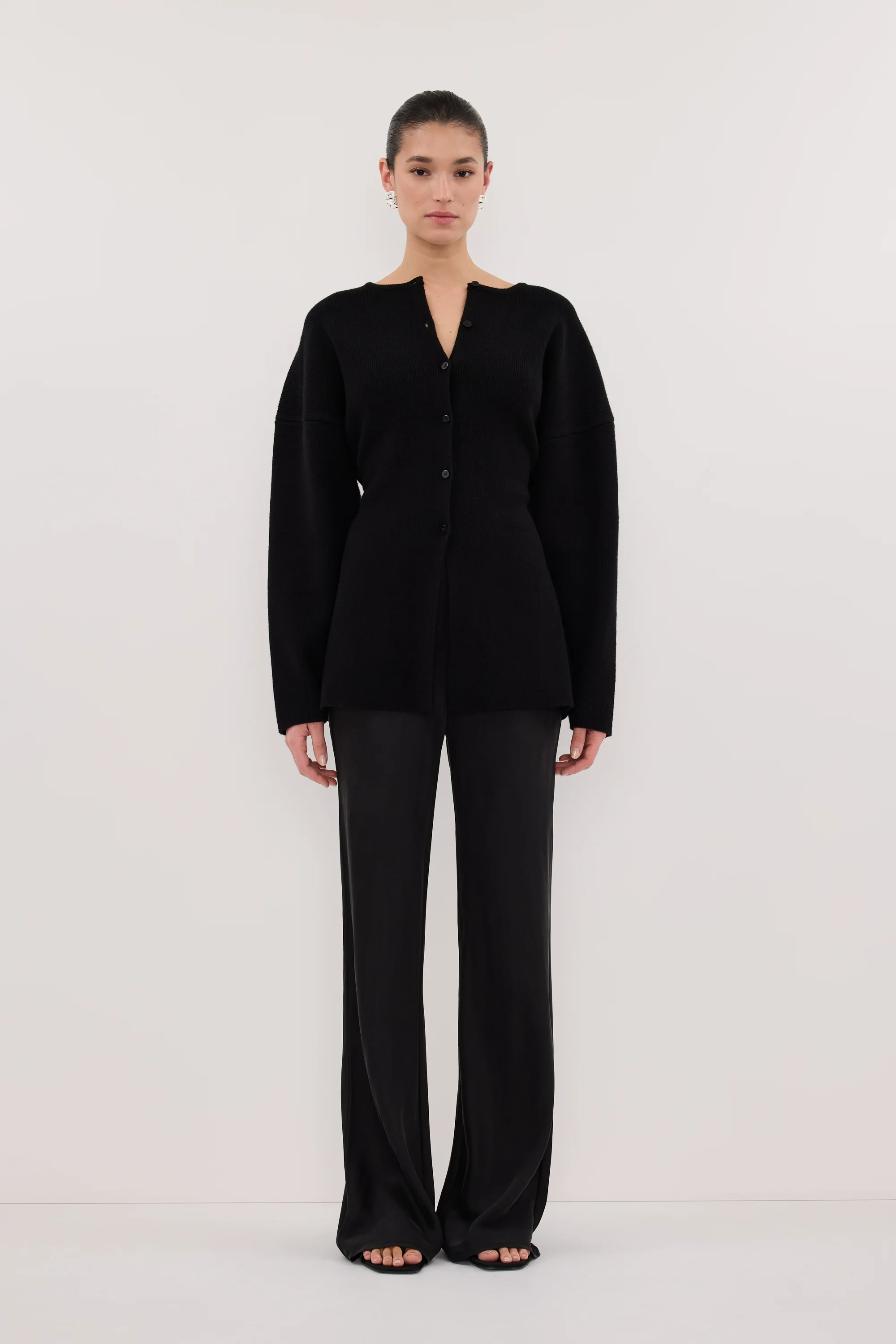 MARTHA BLACK CINCHED KNIT CARDIGAN
