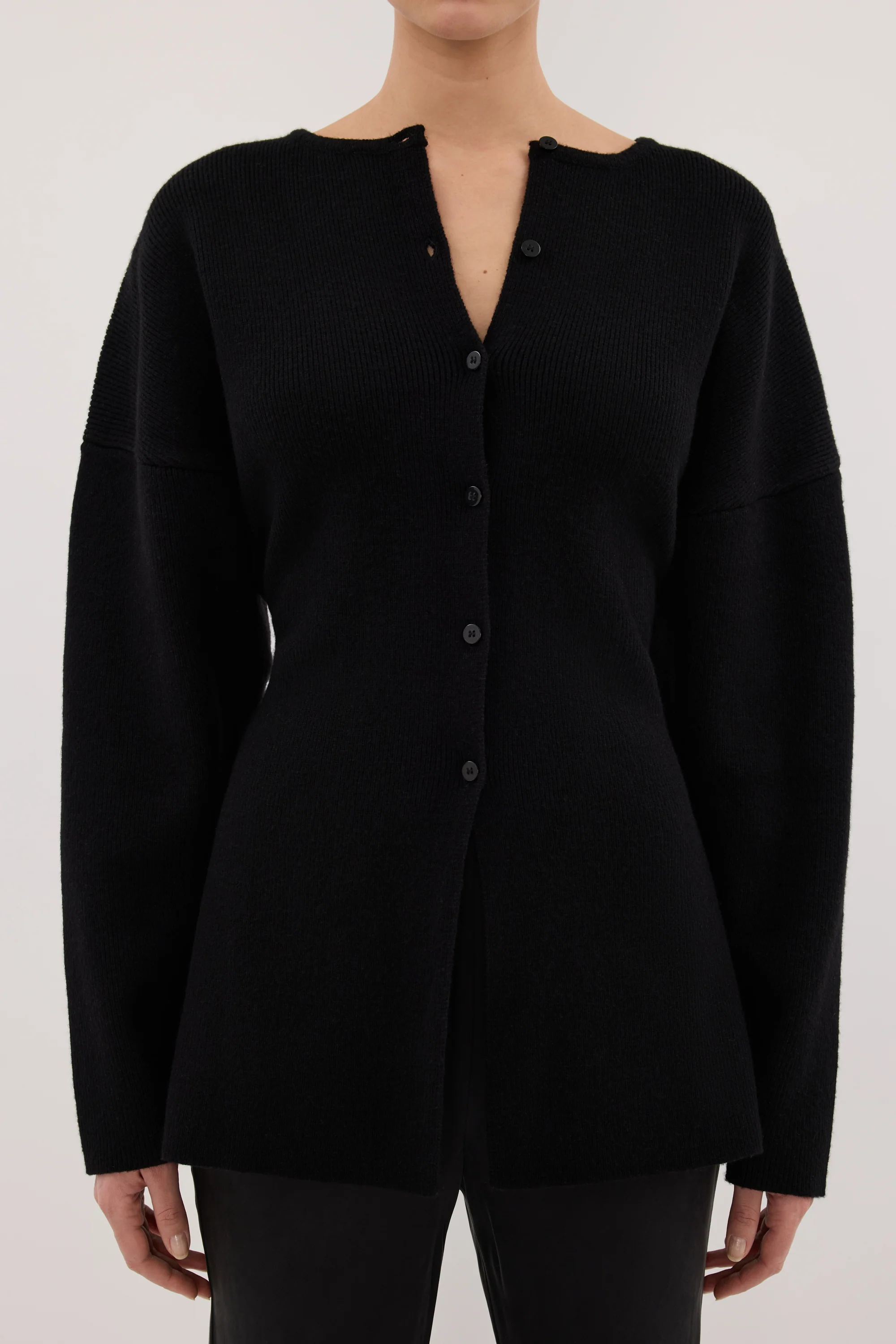 MARTHA BLACK CINCHED KNIT CARDIGAN - Image 5