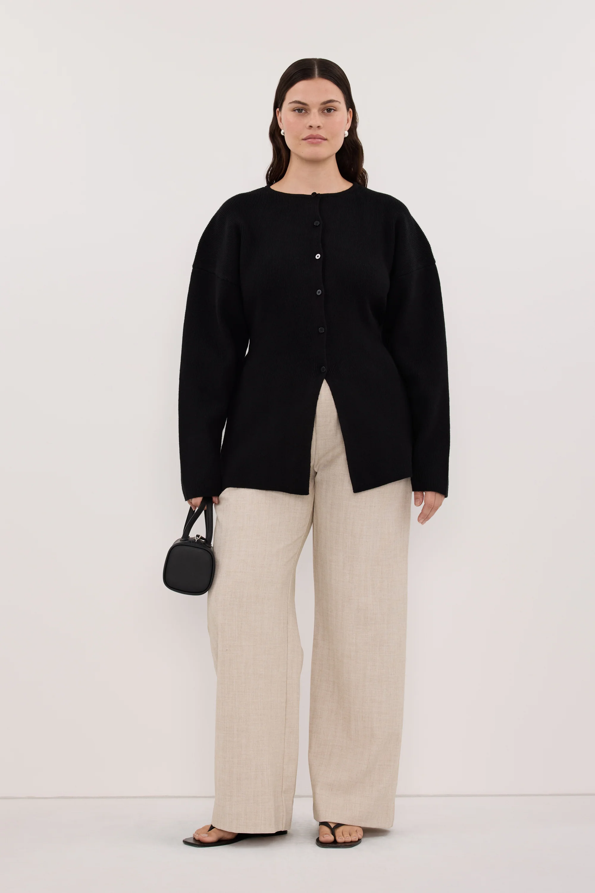 MARTHA BLACK CINCHED KNIT CARDIGAN - Image 6