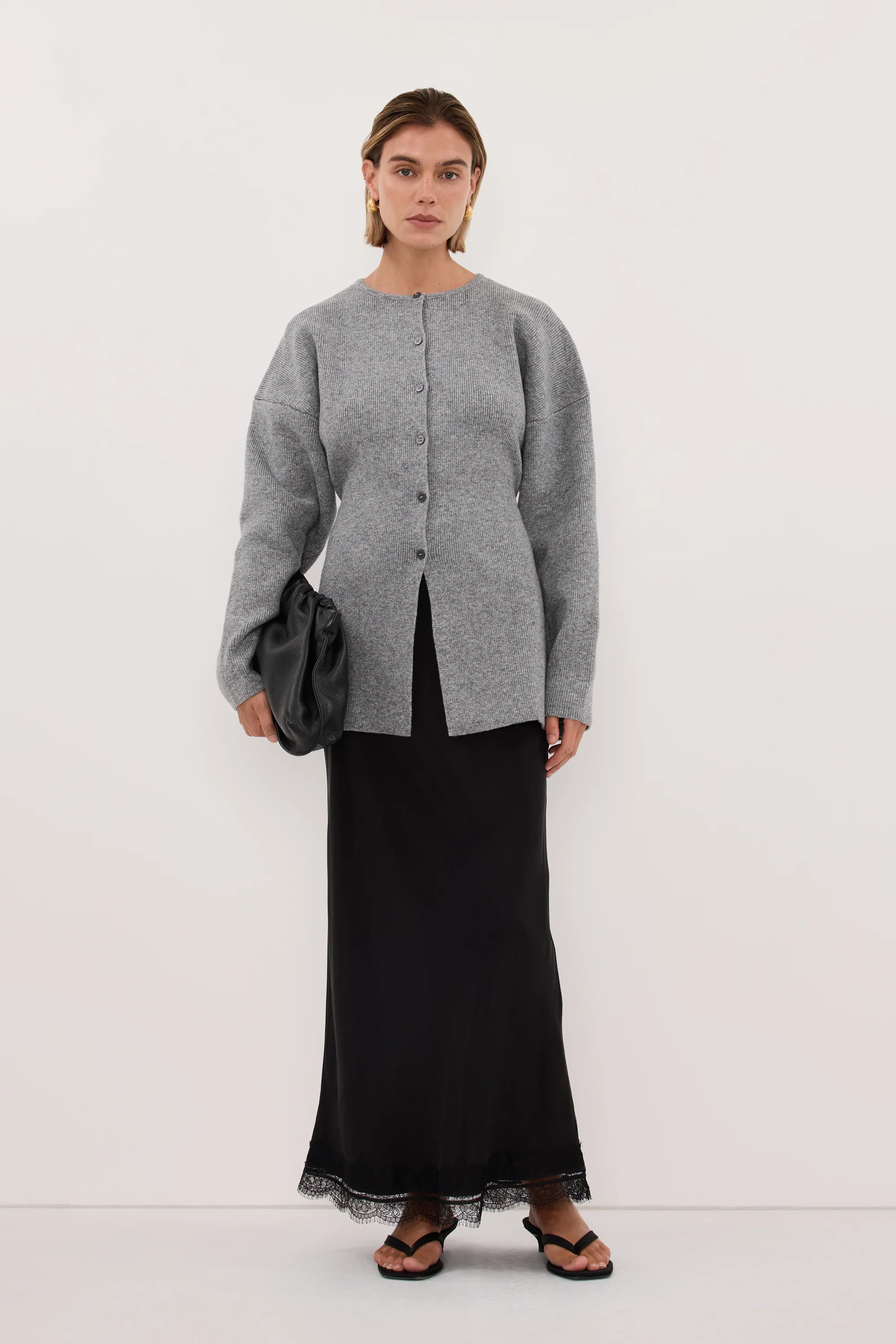 MARTHA GREY MARLE CINCHED CARDIGAN - Image 3