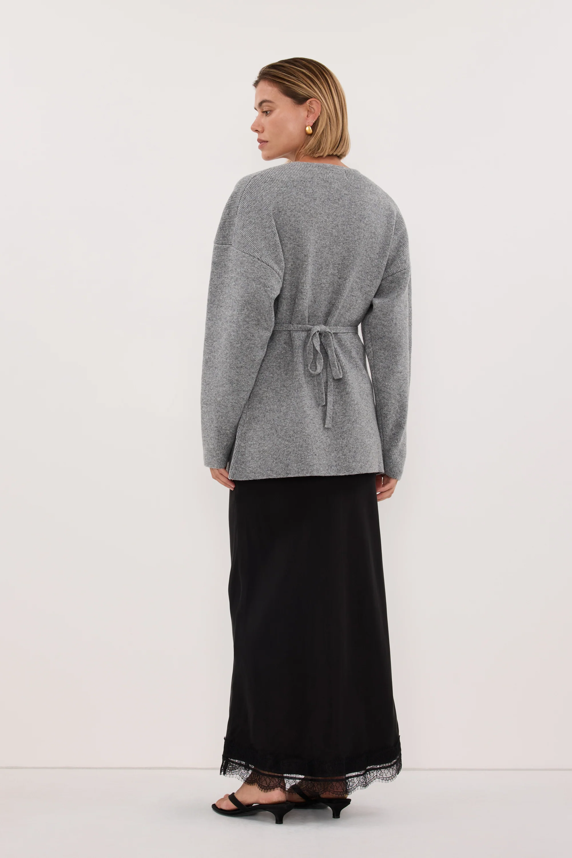 MARTHA GREY MARLE CINCHED CARDIGAN - Image 5