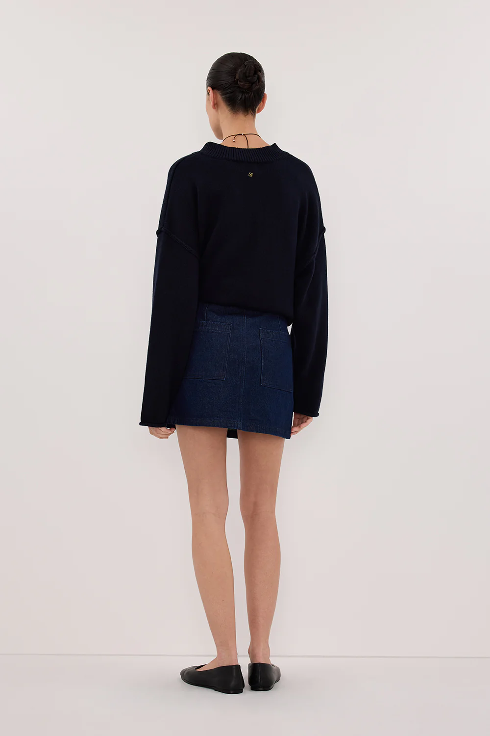 MASON INDIGO DENIM MINI SKIRT - Image 4