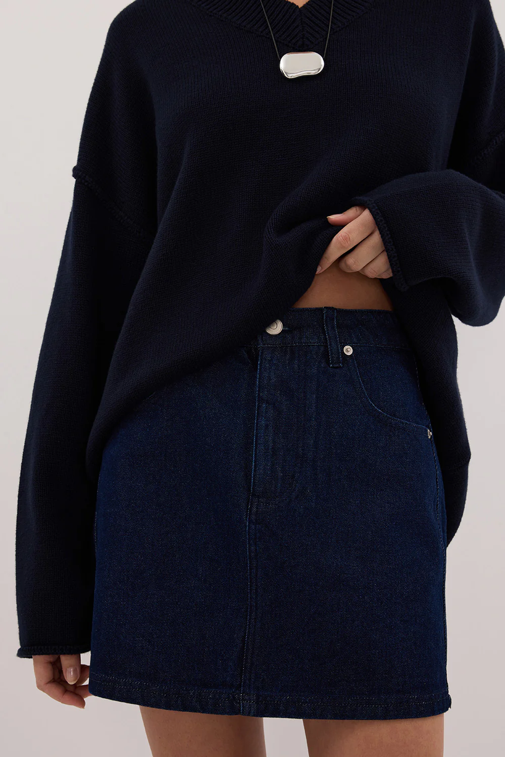 MASON INDIGO DENIM MINI SKIRT - Image 5