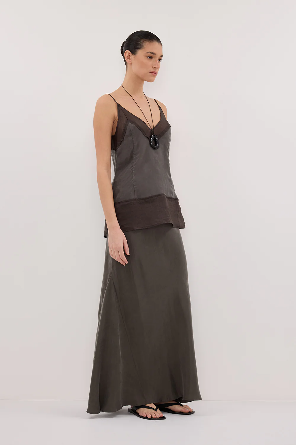 MAYA PETROL CUPRO RAMIE CAMI TOP - Image 3