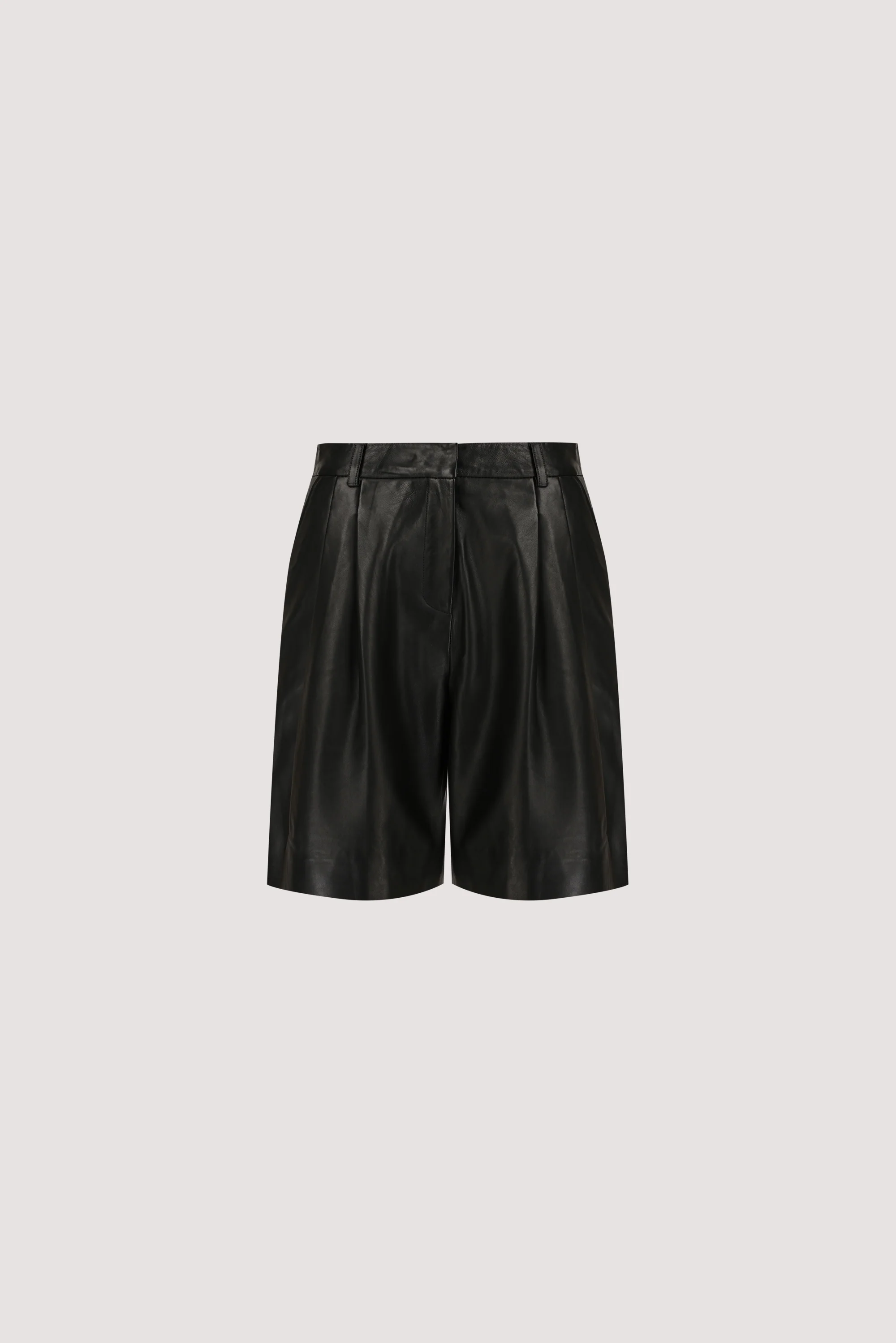 MAYFAIR BLACK LEATHER BERMUDA SHORT - Image 6