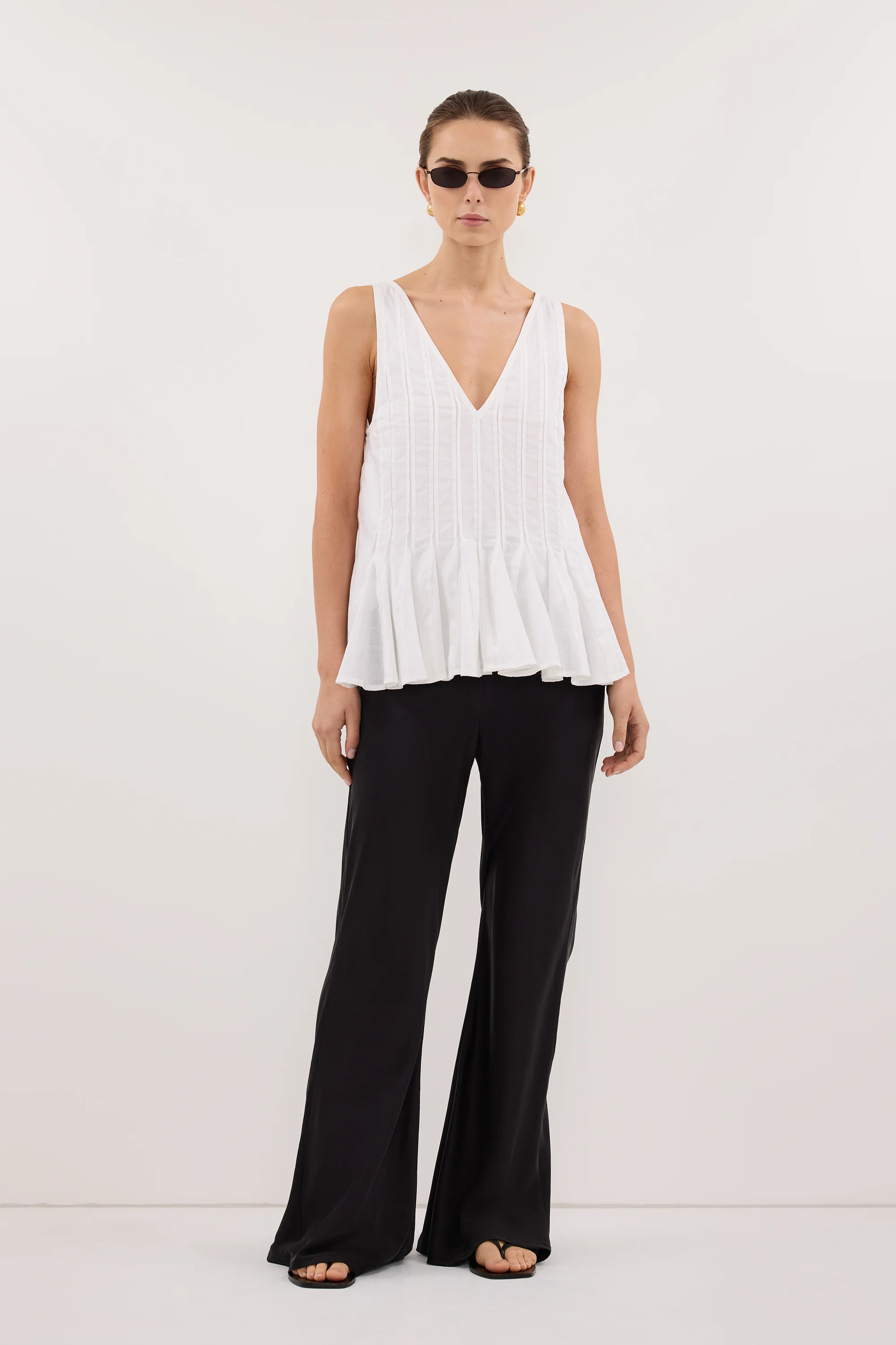MELANI BLACK SILK BIAS PANT