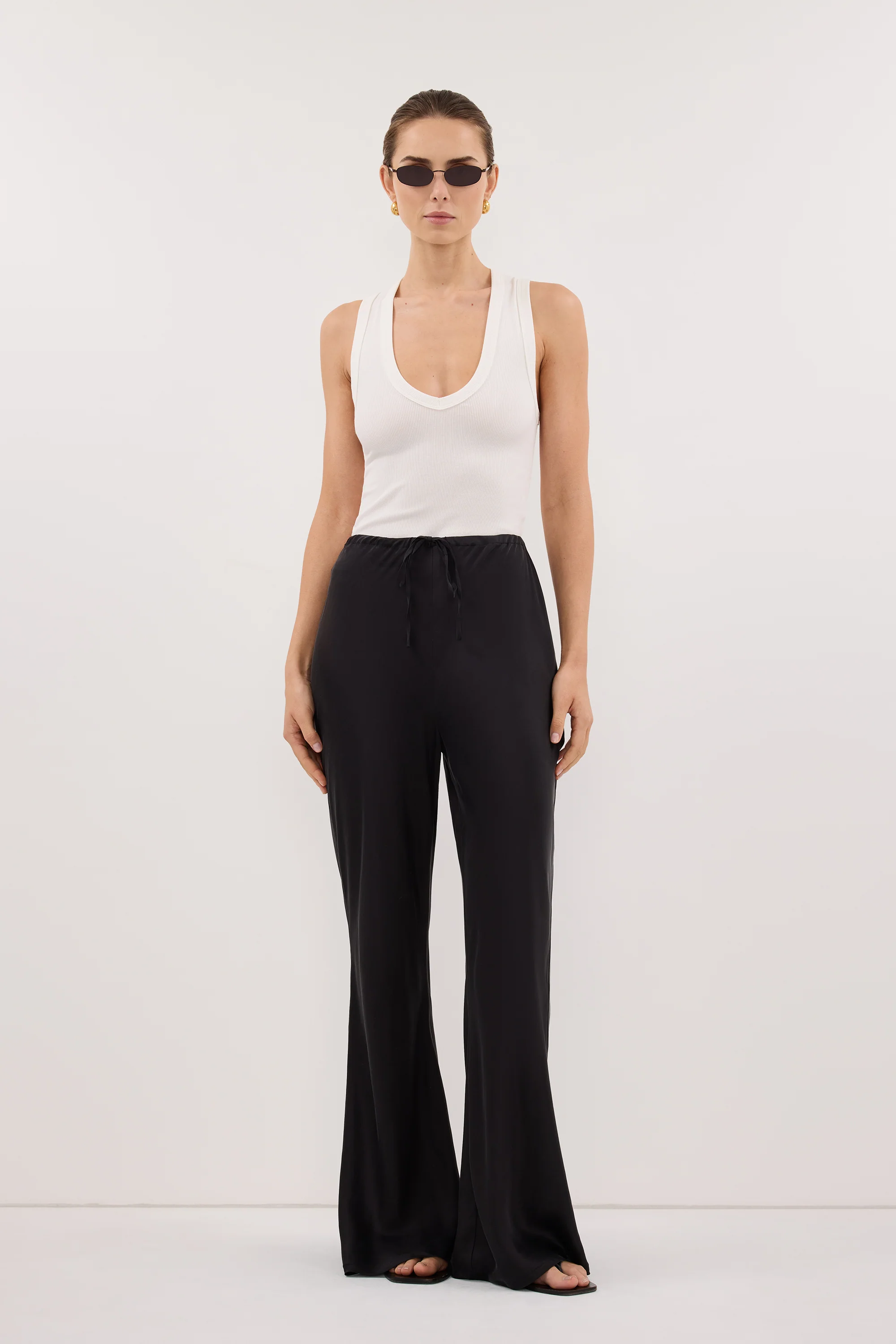 MELANI BLACK SILK BIAS PANT - Image 5