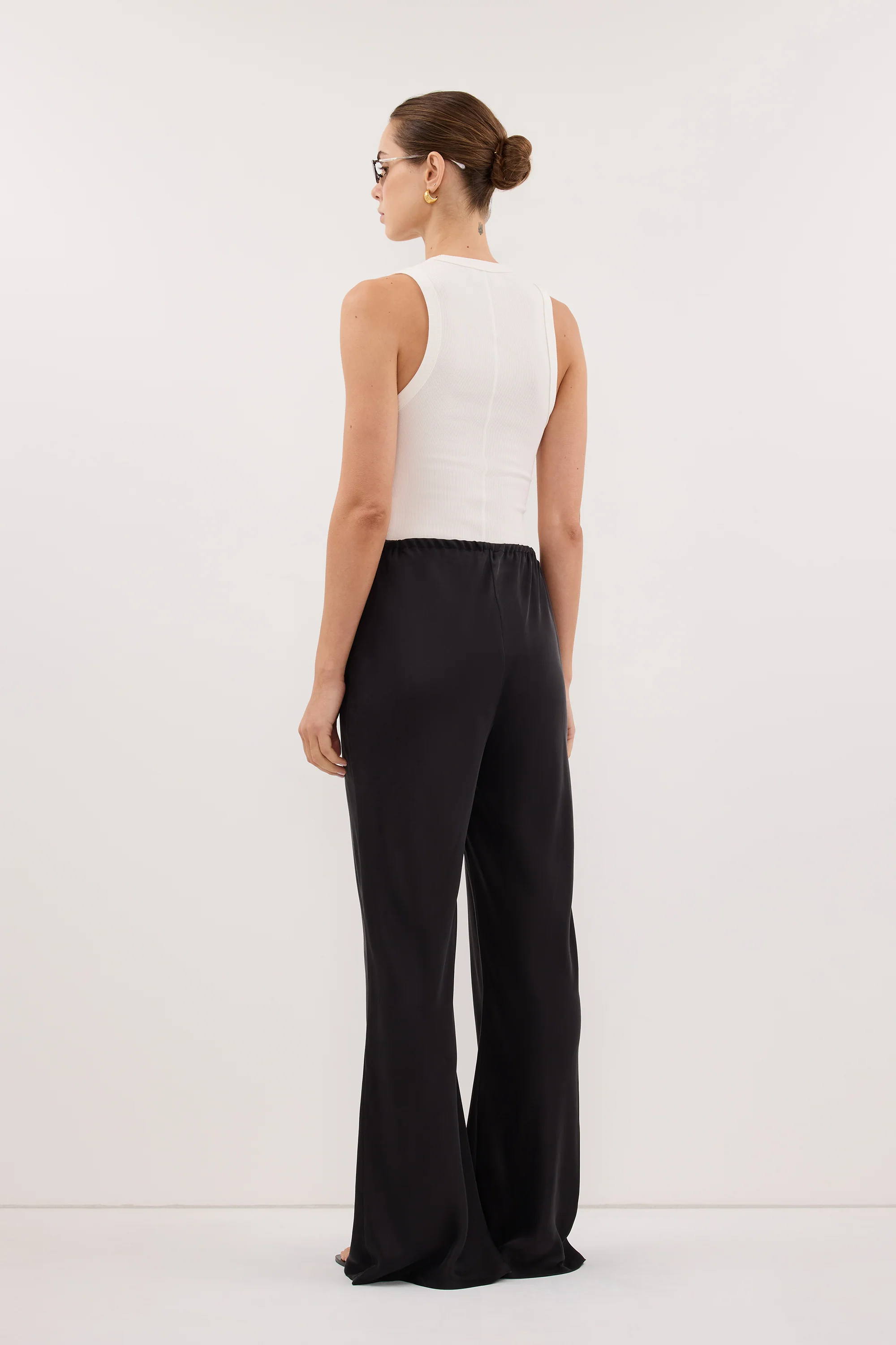 MELANI BLACK SILK BIAS PANT - Image 6