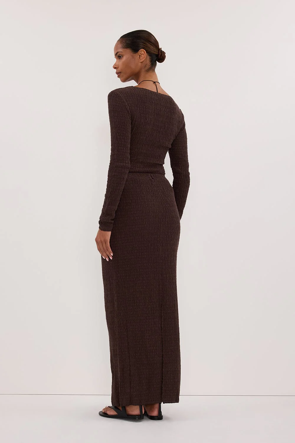 MELISSA CHOC LONG SLEEVE KNIT TOP - Image 7