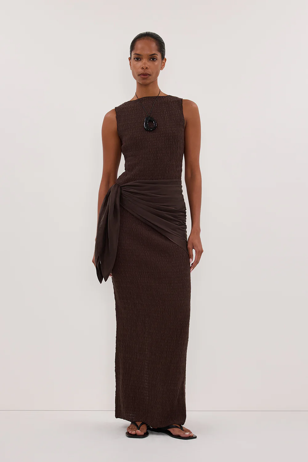 MELISSA CHOCOLATE SLEEVELESS KNIT TOP
