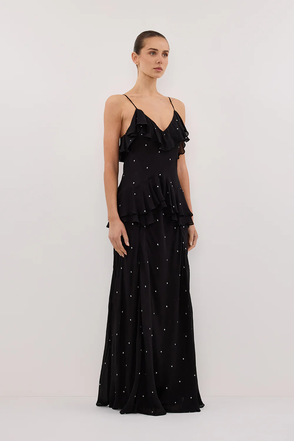 MELROSE BLACK SPOT MAXI DRESS - Image 3